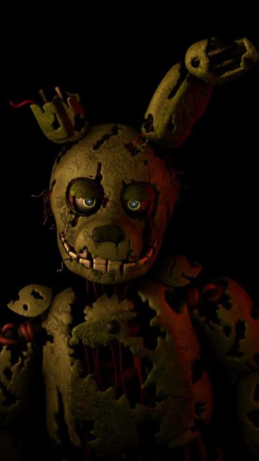 Creepy Springtrap Staring Into The Void Background