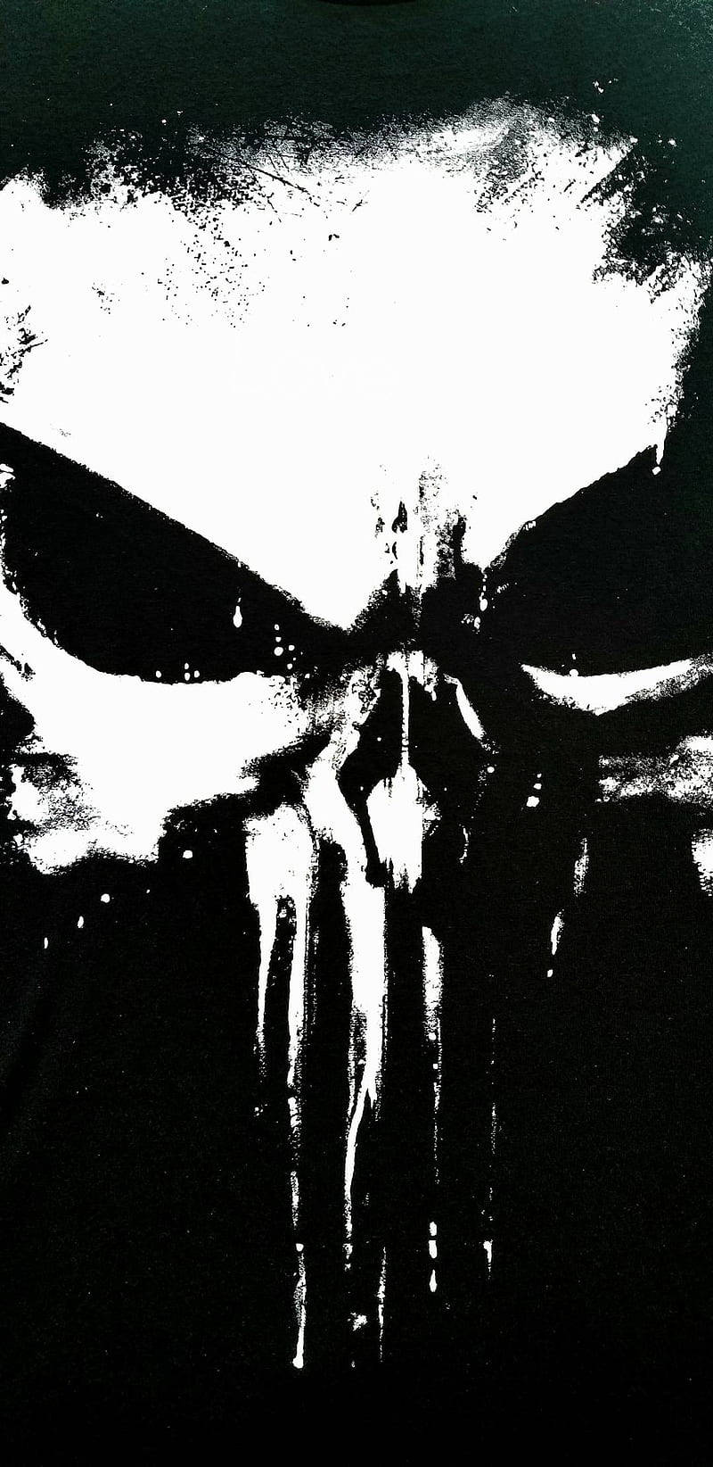 Creepy White Punisher Skull Background