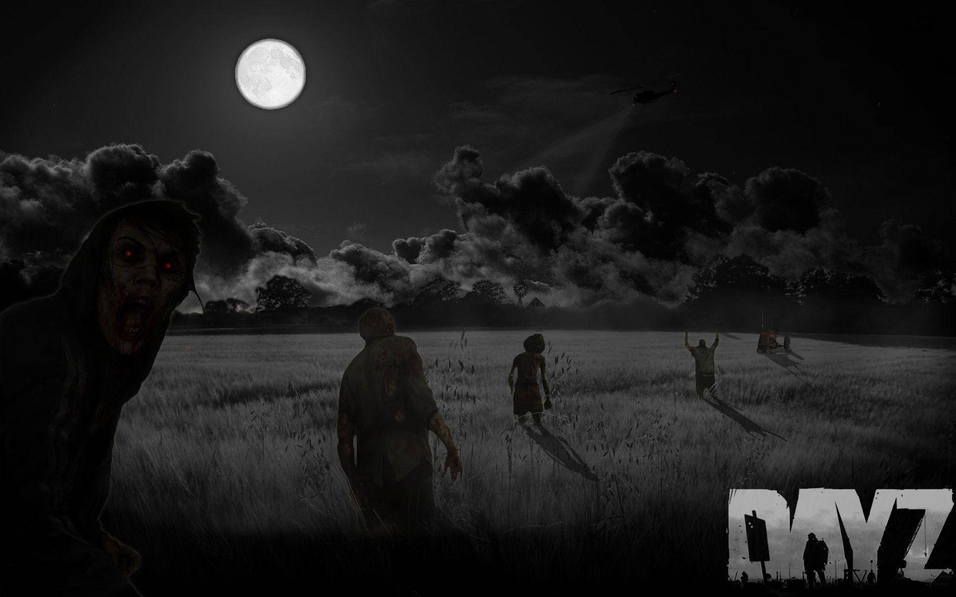 Creepy Zombies On Field Dayz Desktop Background