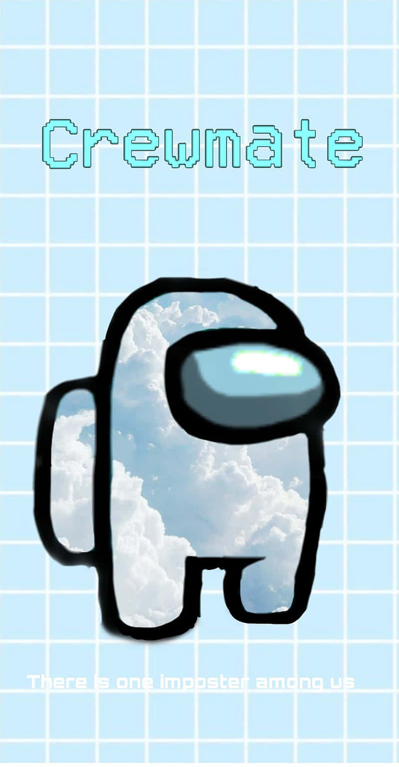 Crewmate - A Cartoon Character With A Cloud In The Sky Background