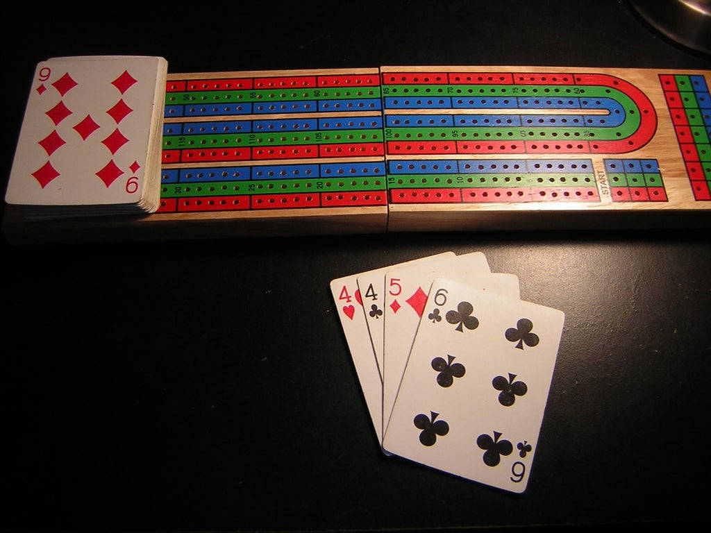 Cribbage Board Card Black Table Background