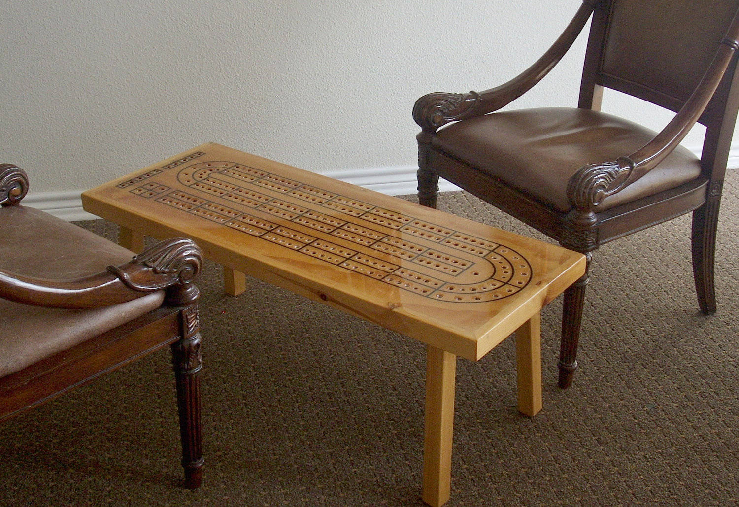 Cribbage Wooden Table Chairs Background