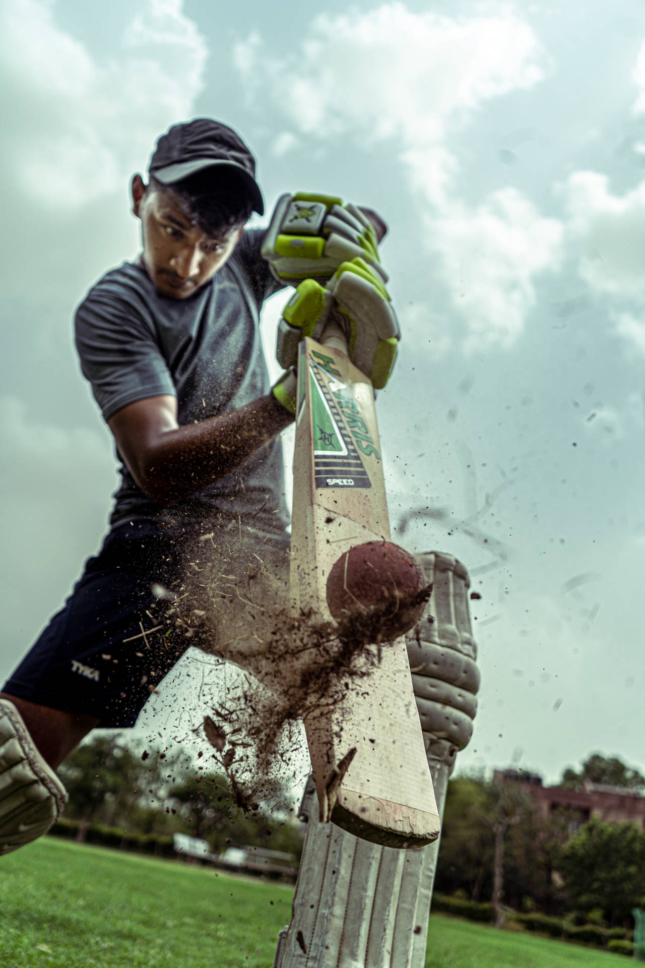 Cricket Player Precise Hit Background