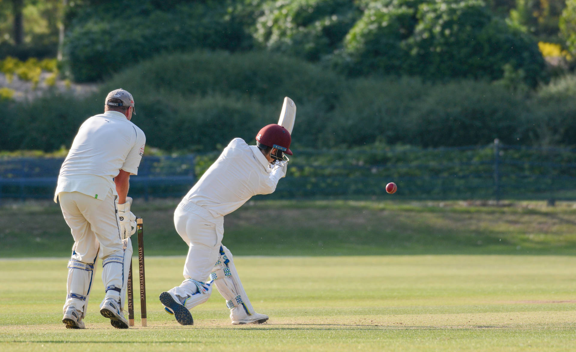 Cricket Red Ball Midair