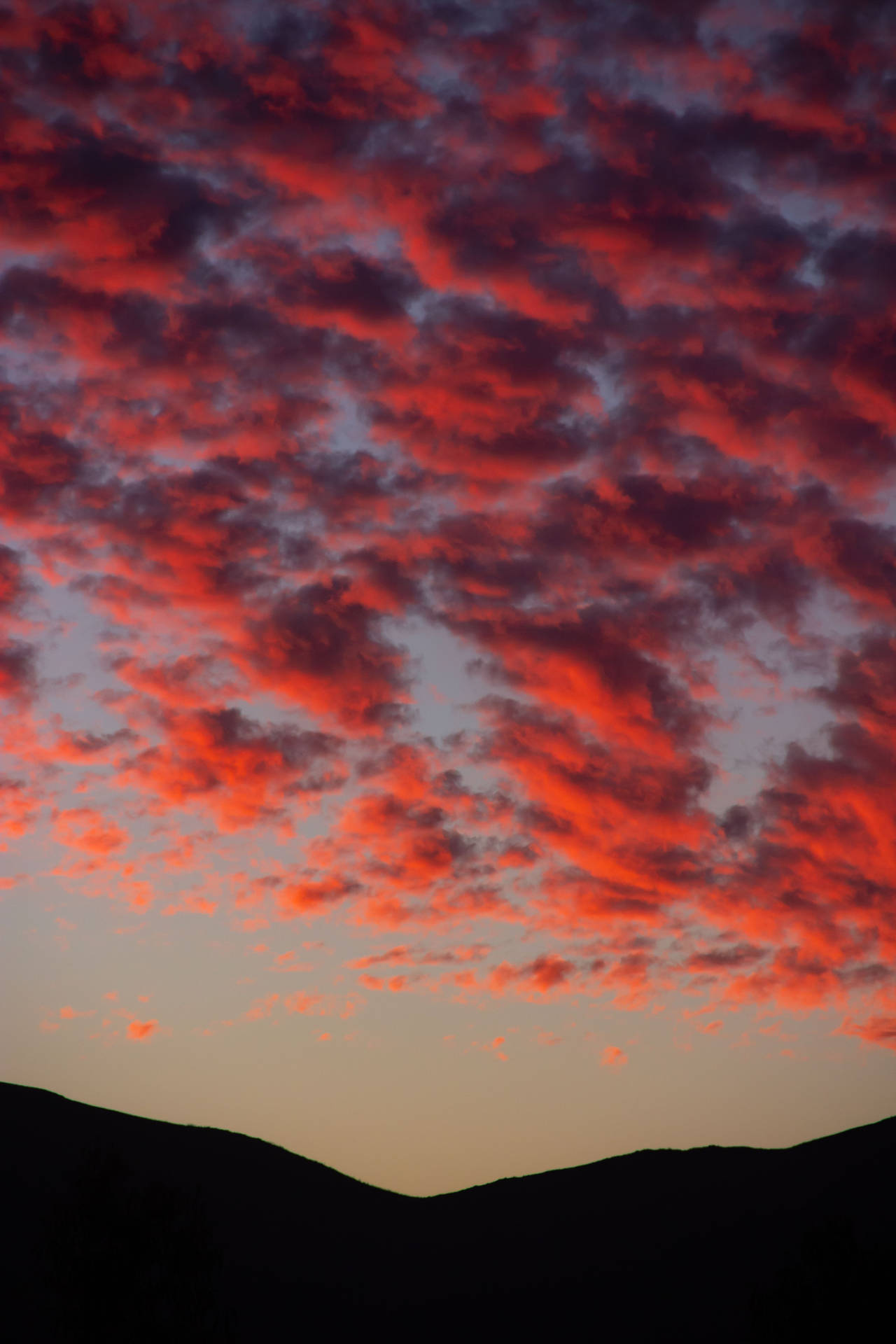 Crimson Altocumulus Cloud Aesthetic Background