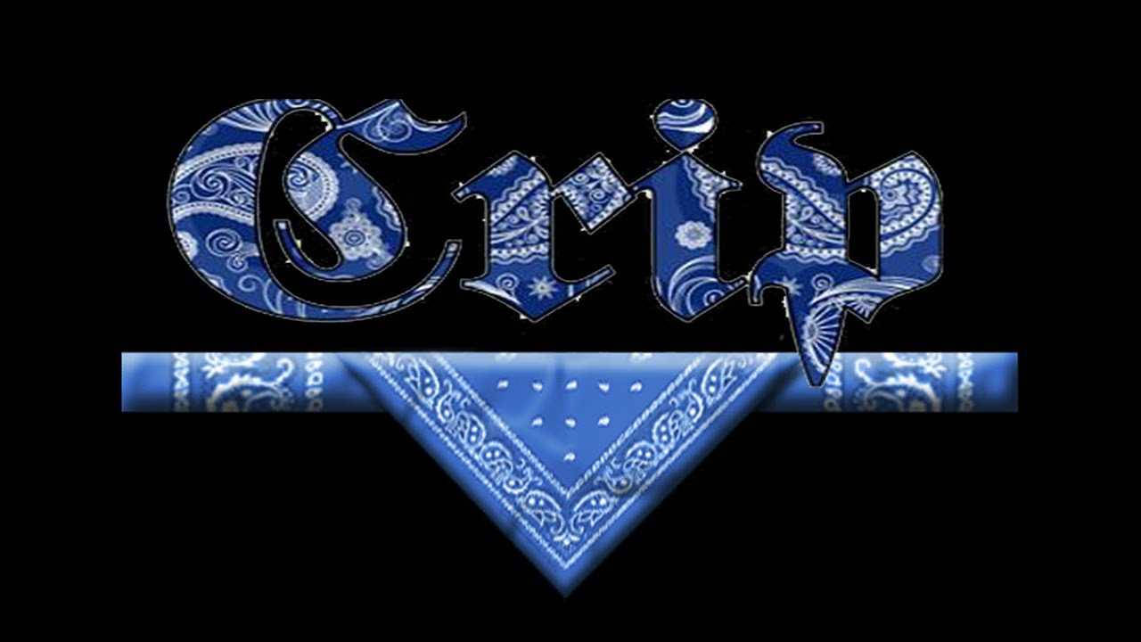 Crip Lettering With Bandana Print Background