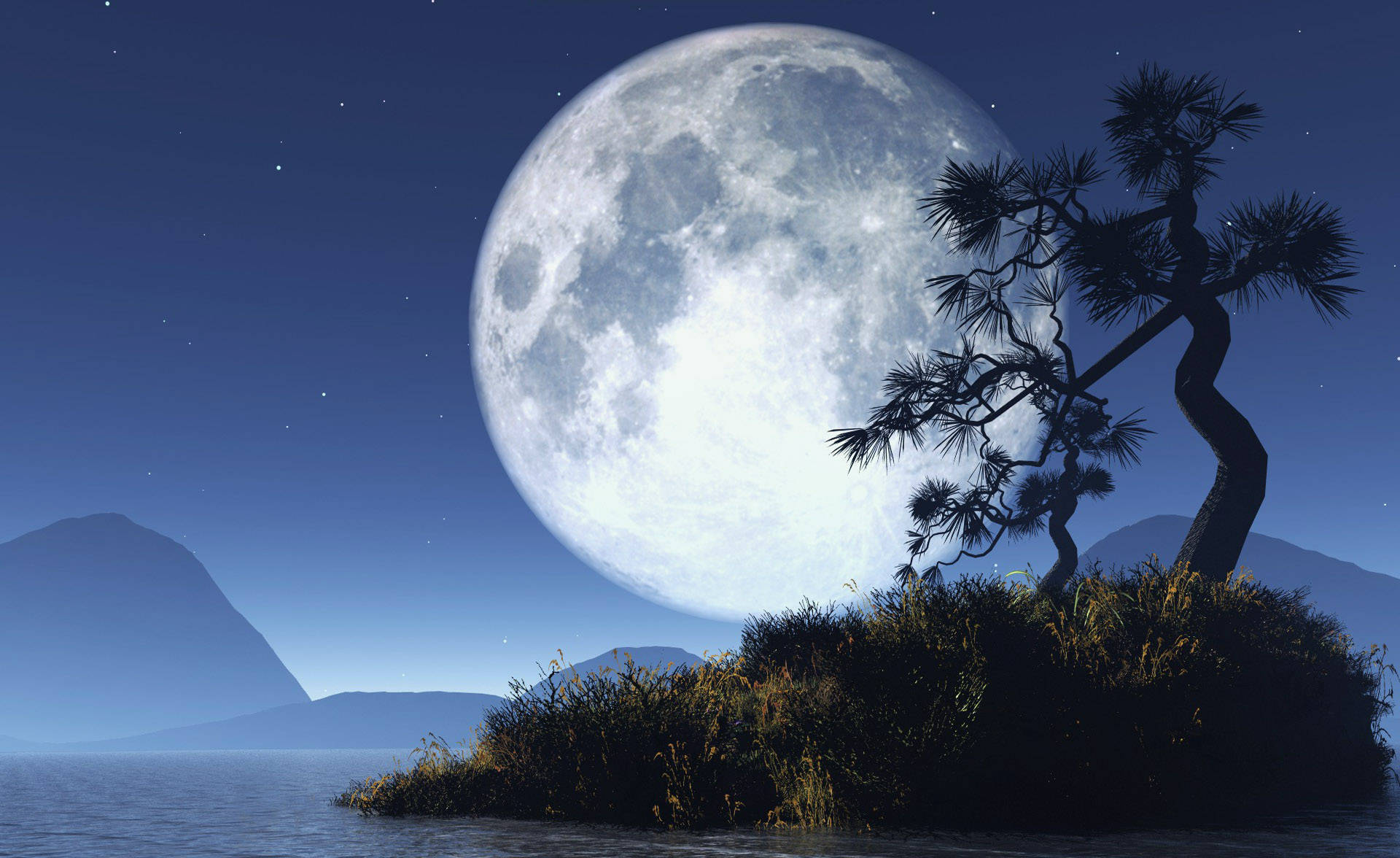 Crisp Moon Night Sky Background