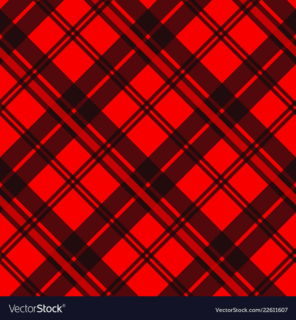 Crisp Red Checkered Fabric Background