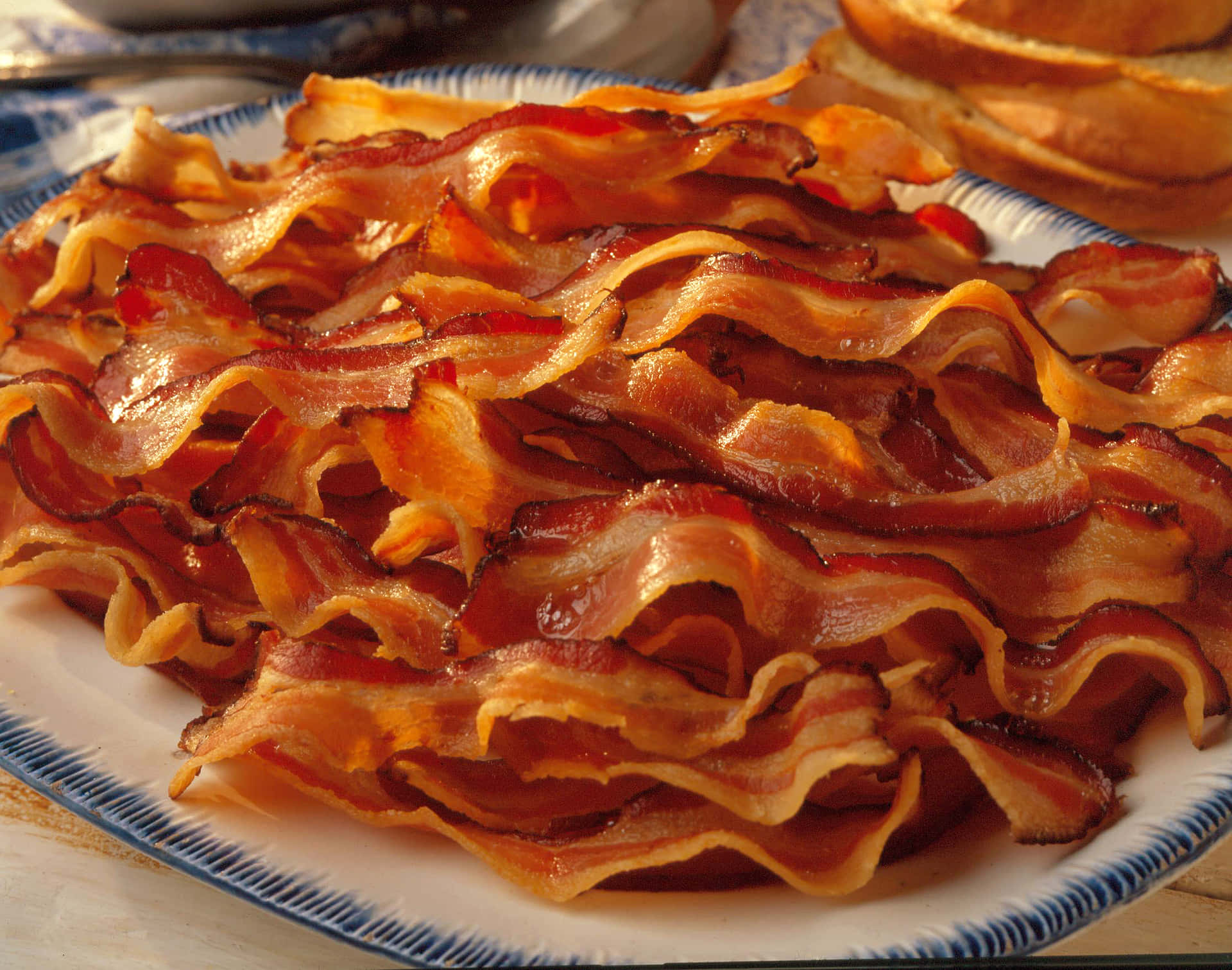 Crispy Baconon Plate Background