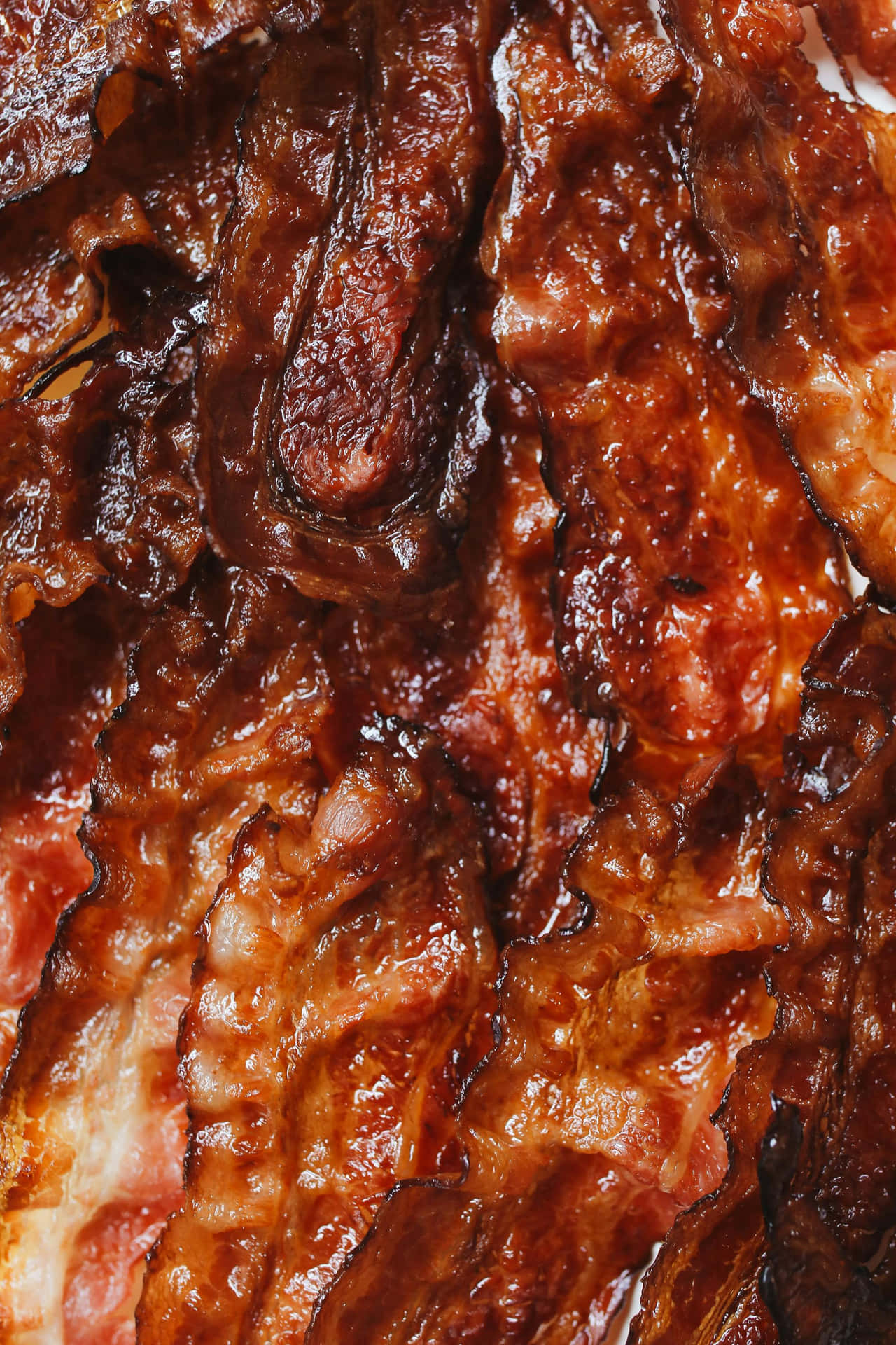 Crispy Cooked Bacon Closeup Background