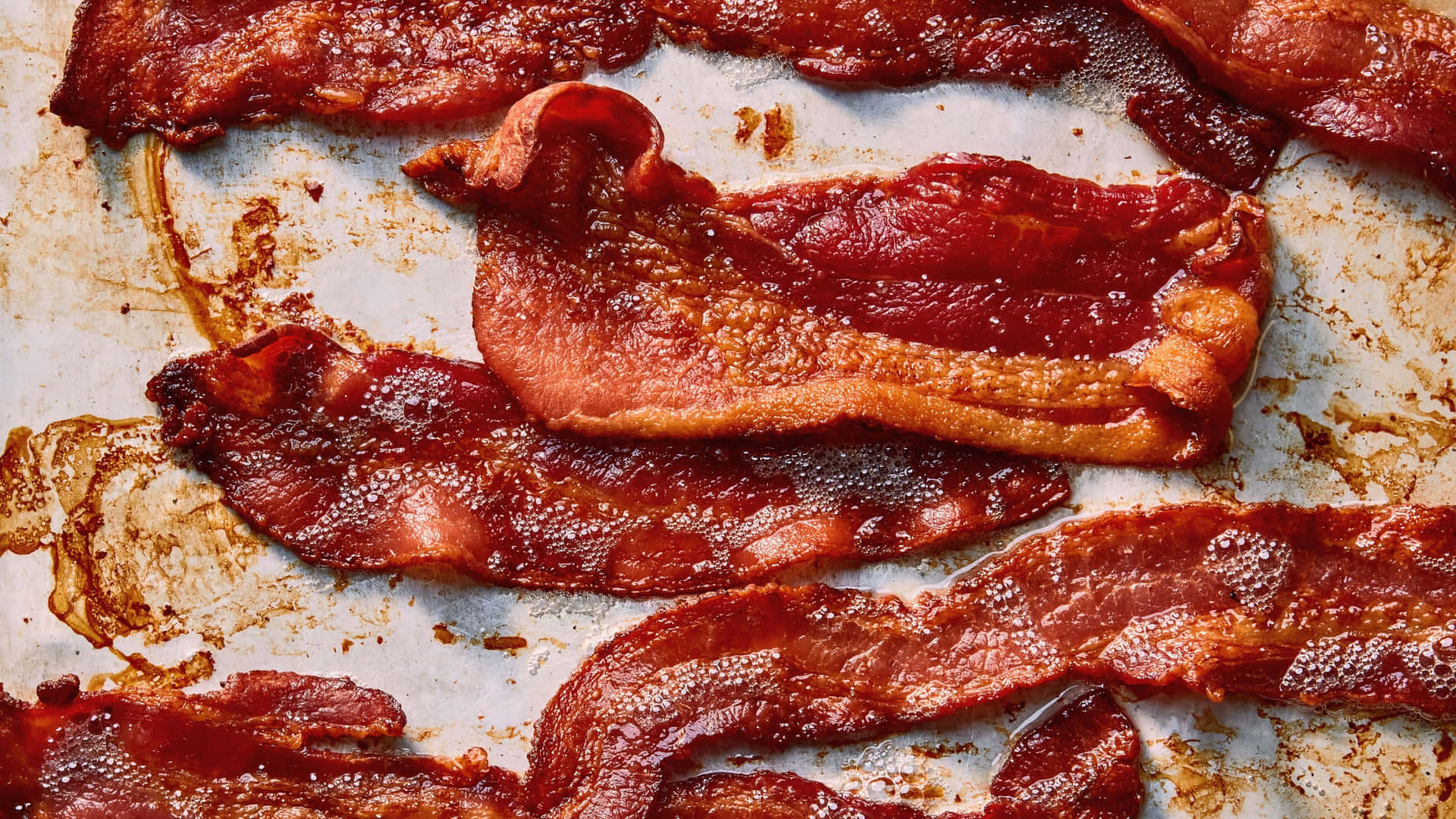 Crispy Cooked Baconon Tray Background