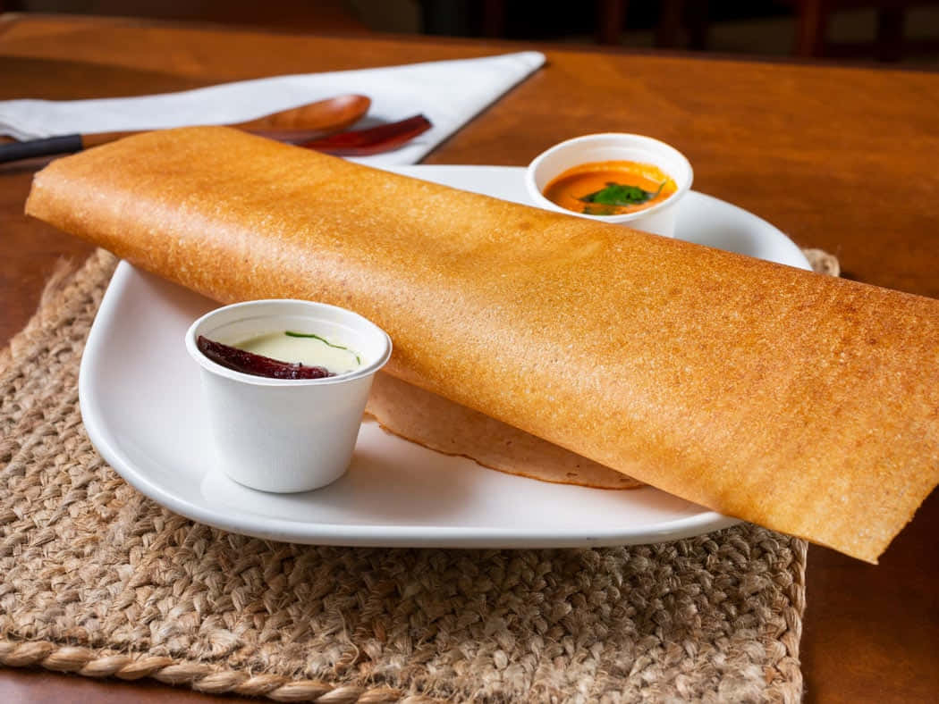 Crispy Dosawith Chutneys Background