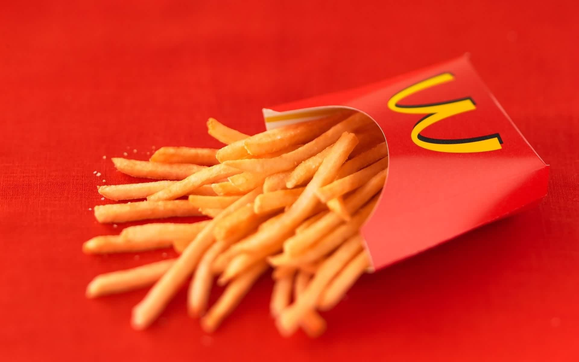 Crispy Large French Fries Background