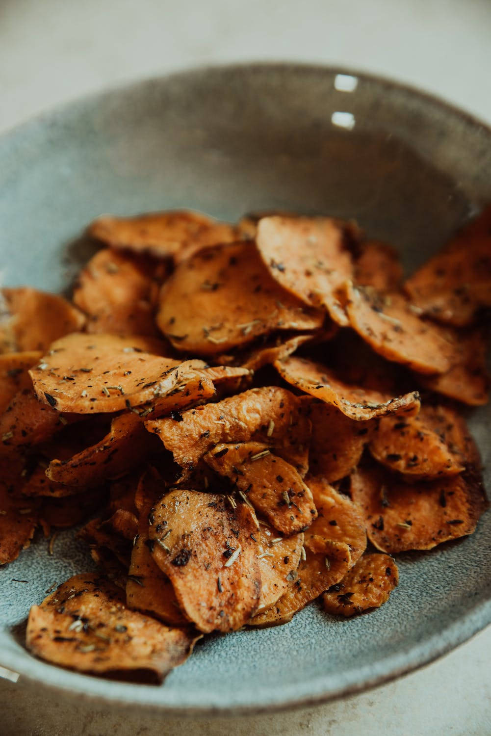 Crispy Sweet Potato Chips Background