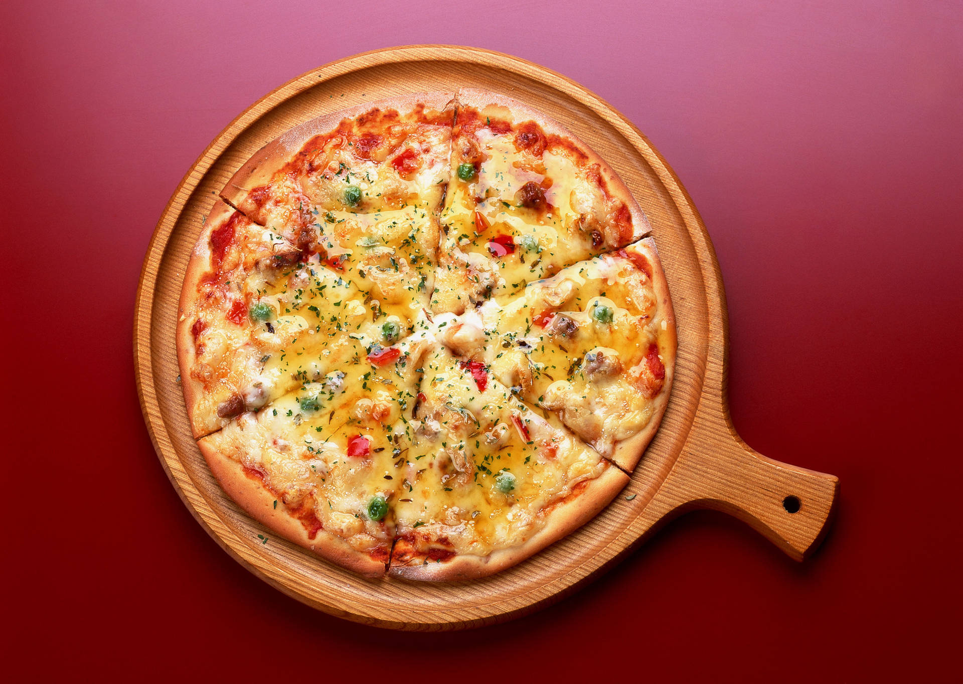 Crispy Thin Cheese Pizza Background