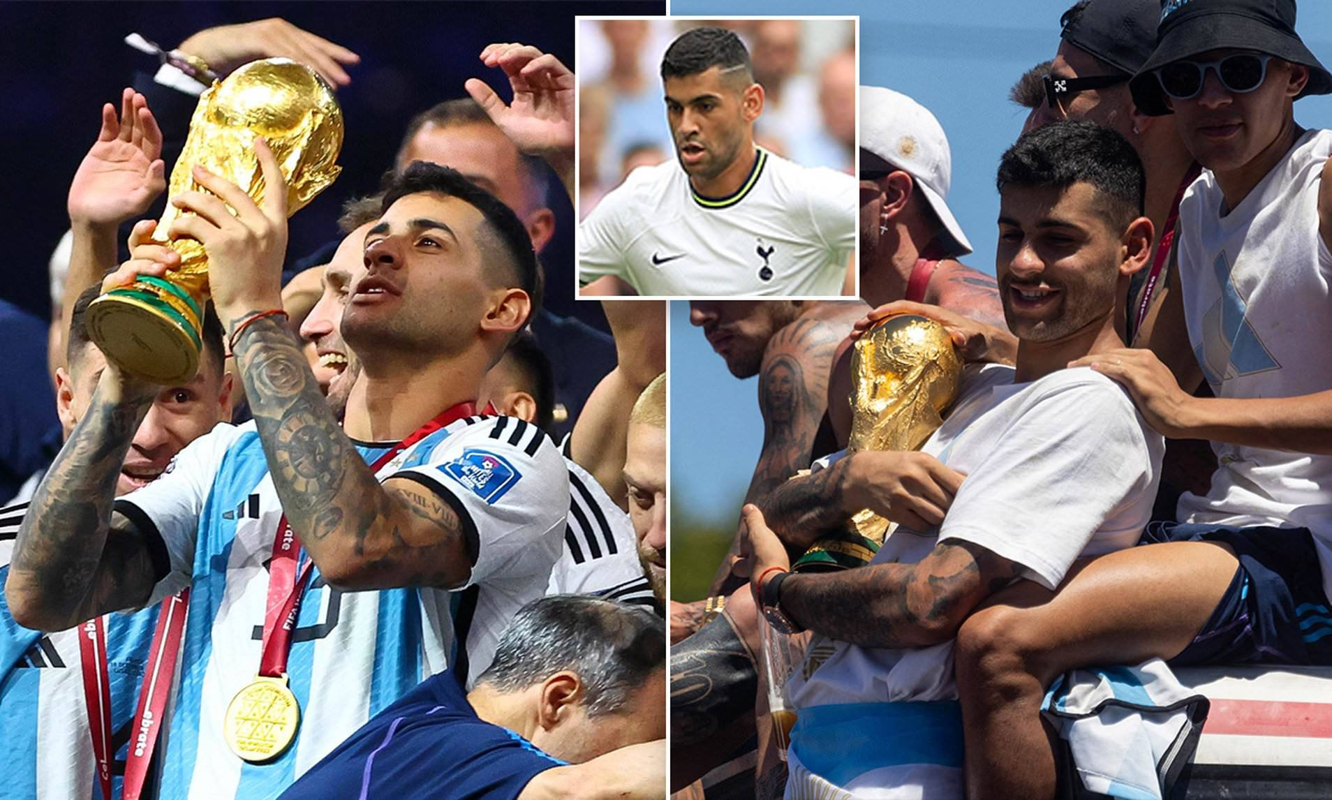 Cristian Romero Holding Trophy Background