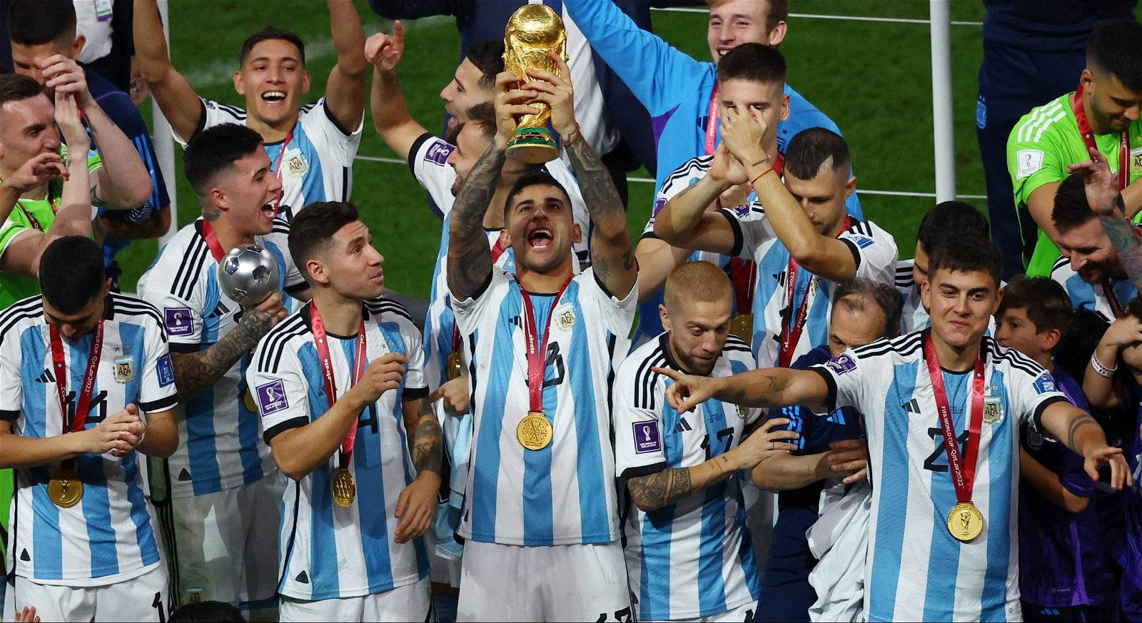 Cristian Romero With His Football Teammates