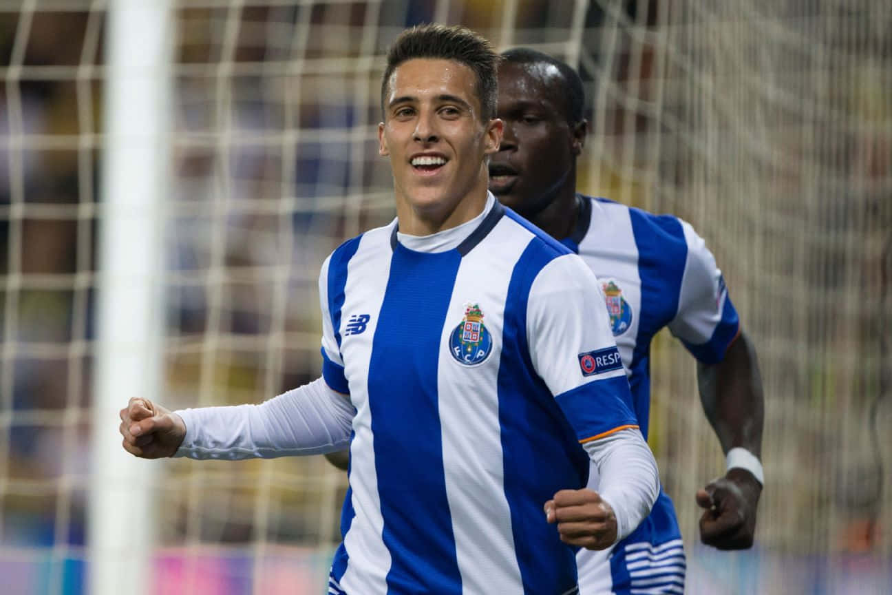 Cristian Tello Celebrating Goal F C Porto Background