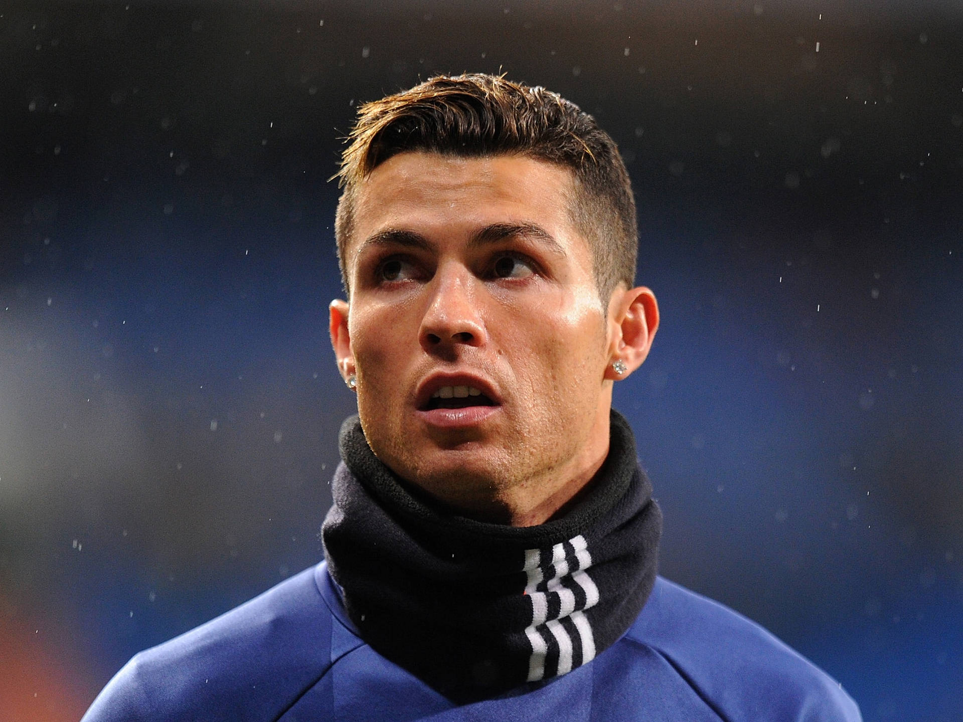 Cristiano Ronaldo Concentrates On The Soccer Pitch Background