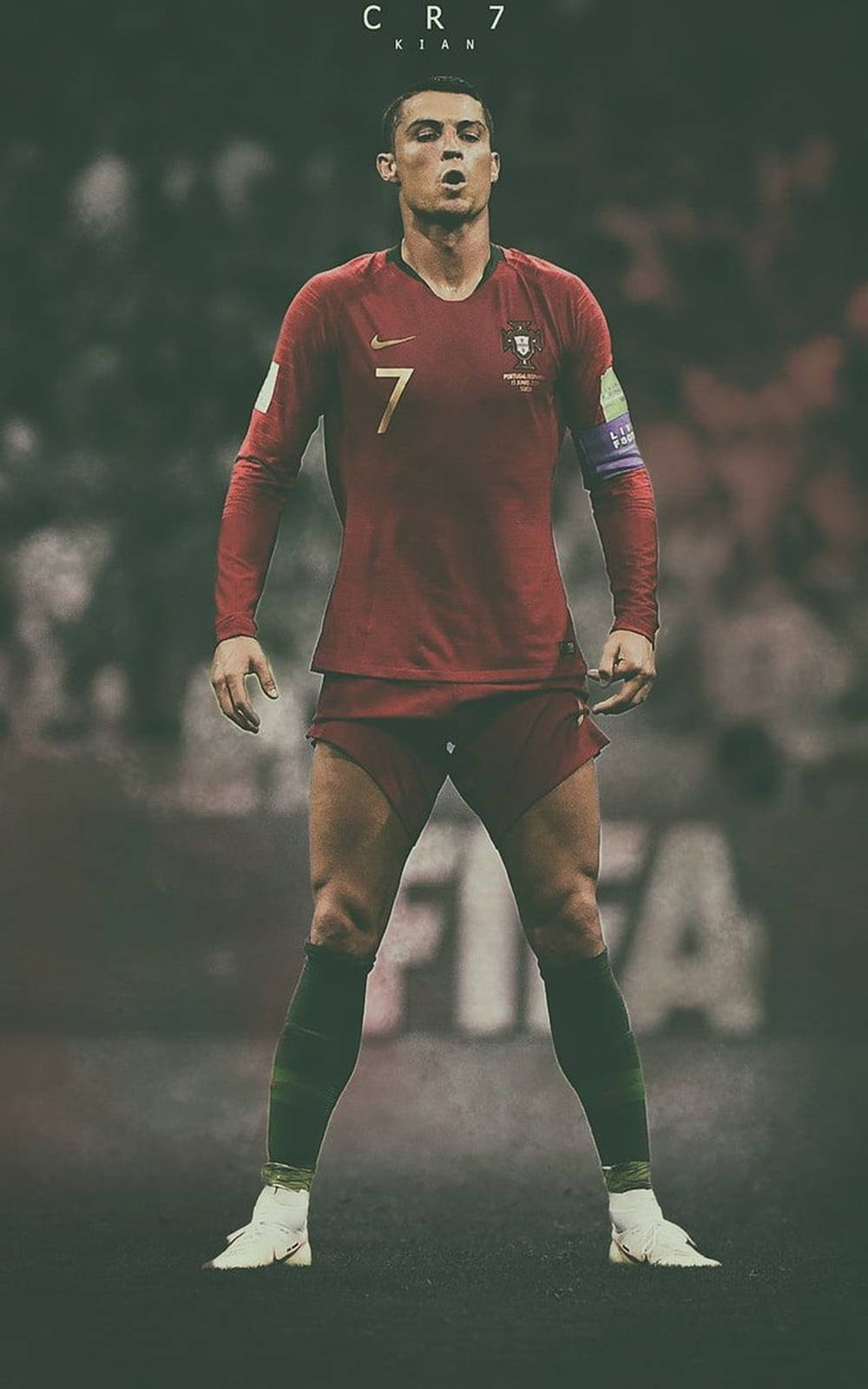 Cristiano Ronaldo Cool Fpf Red Jersey Background