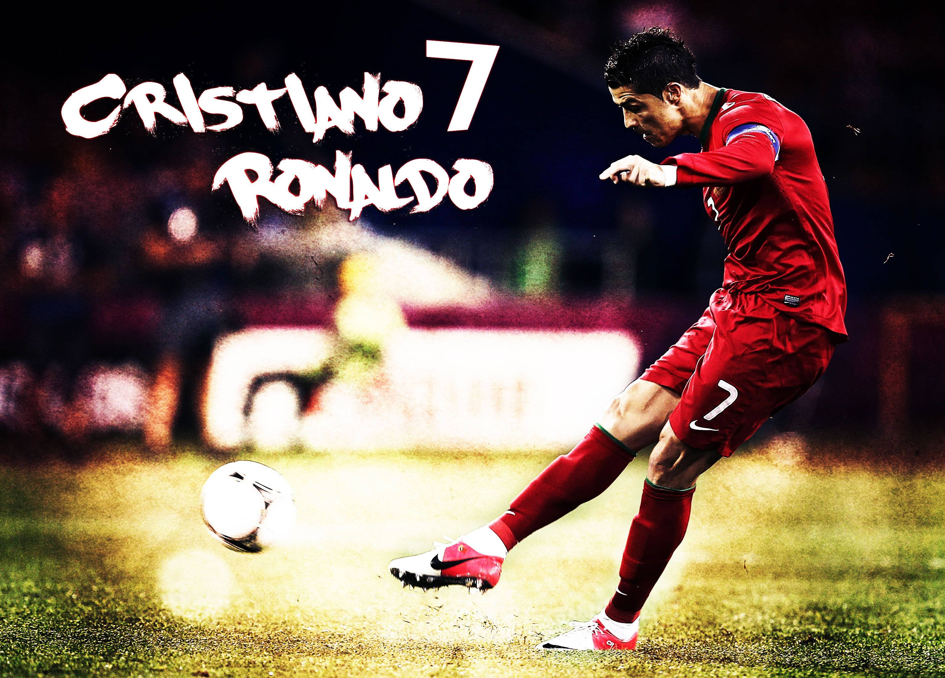 Cristiano Ronaldo Cool Mid Kick Graphic Art Background