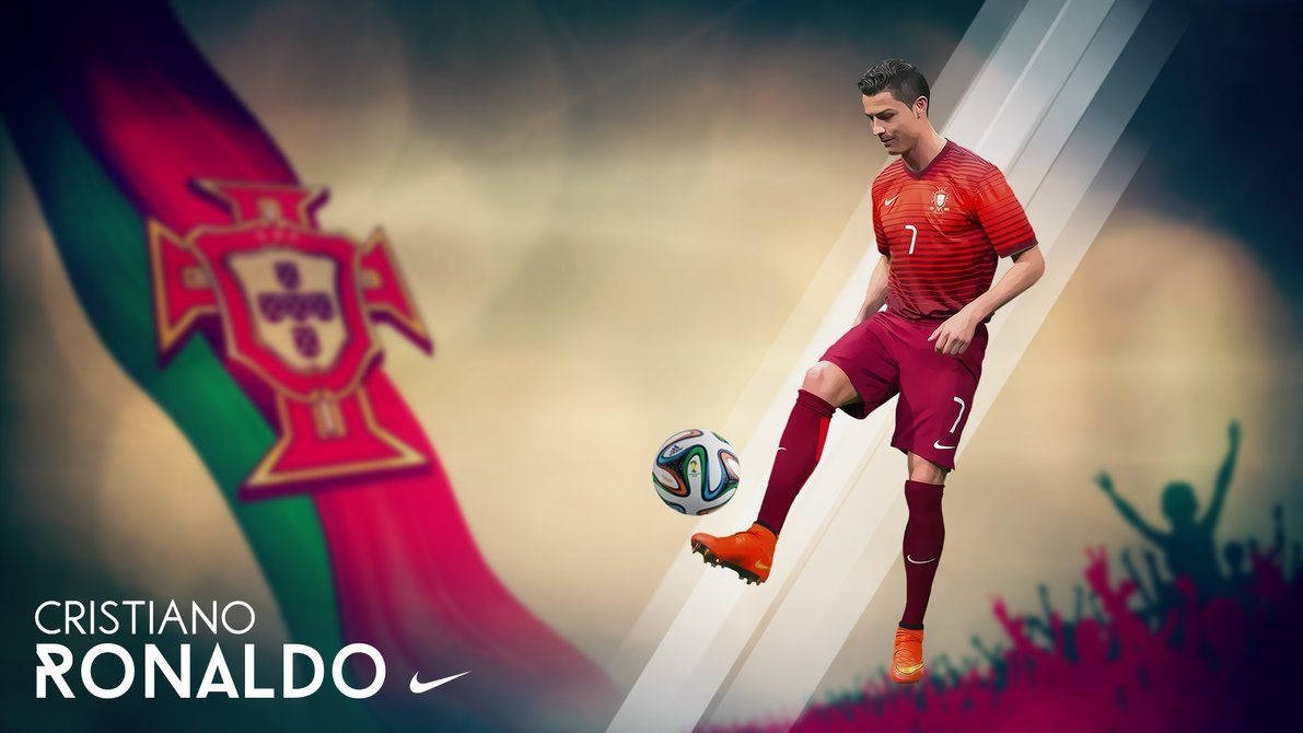 Cristiano Ronaldo Cool Portugal Team Logo Background