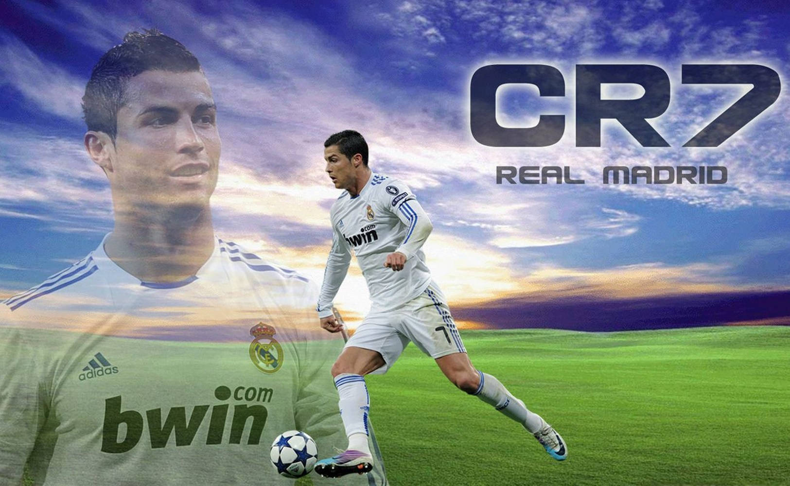 Cristiano Ronaldo Cool Real Madrid Football Field Background