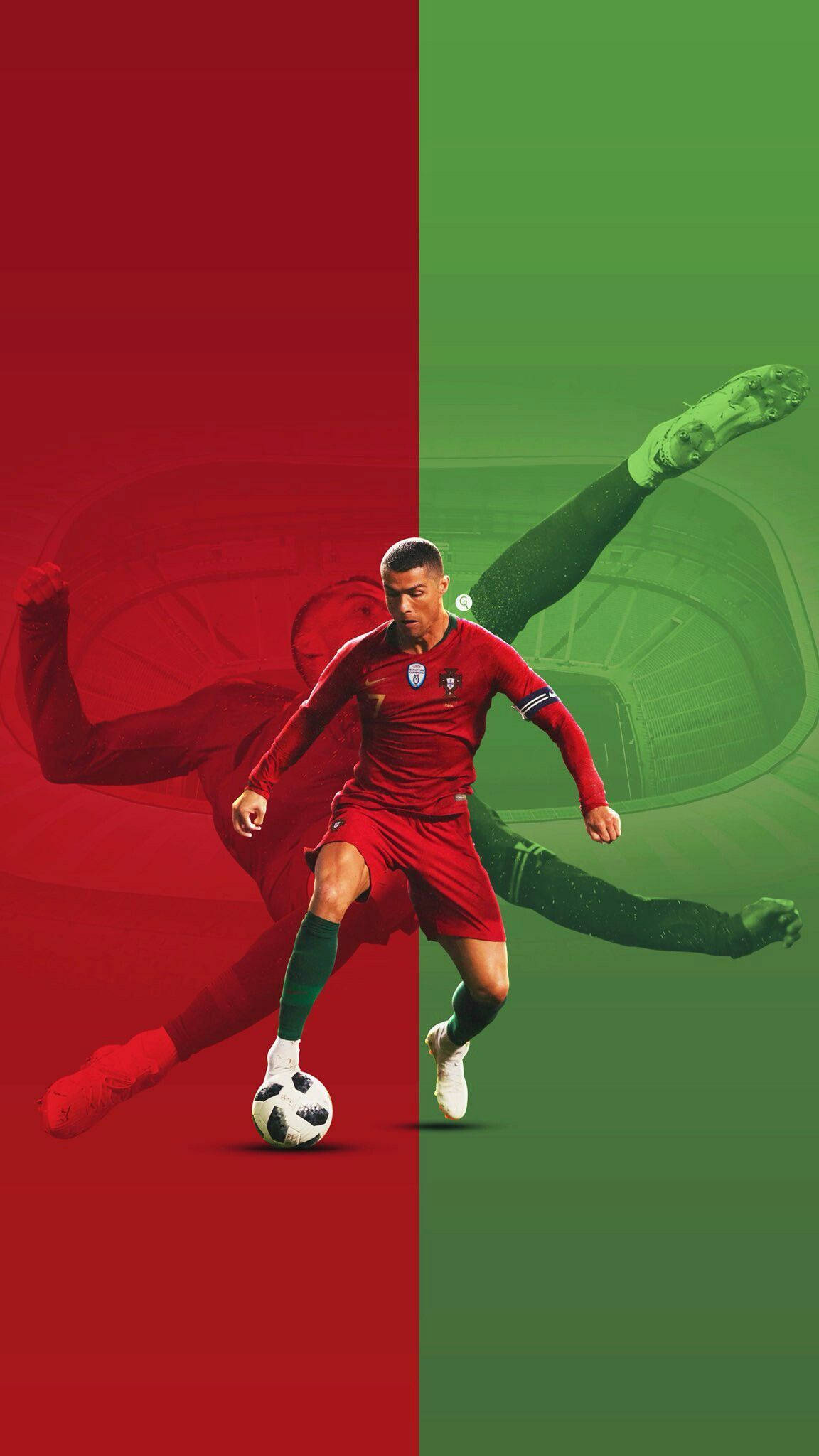 Cristiano Ronaldo Cool Red And Green Theme