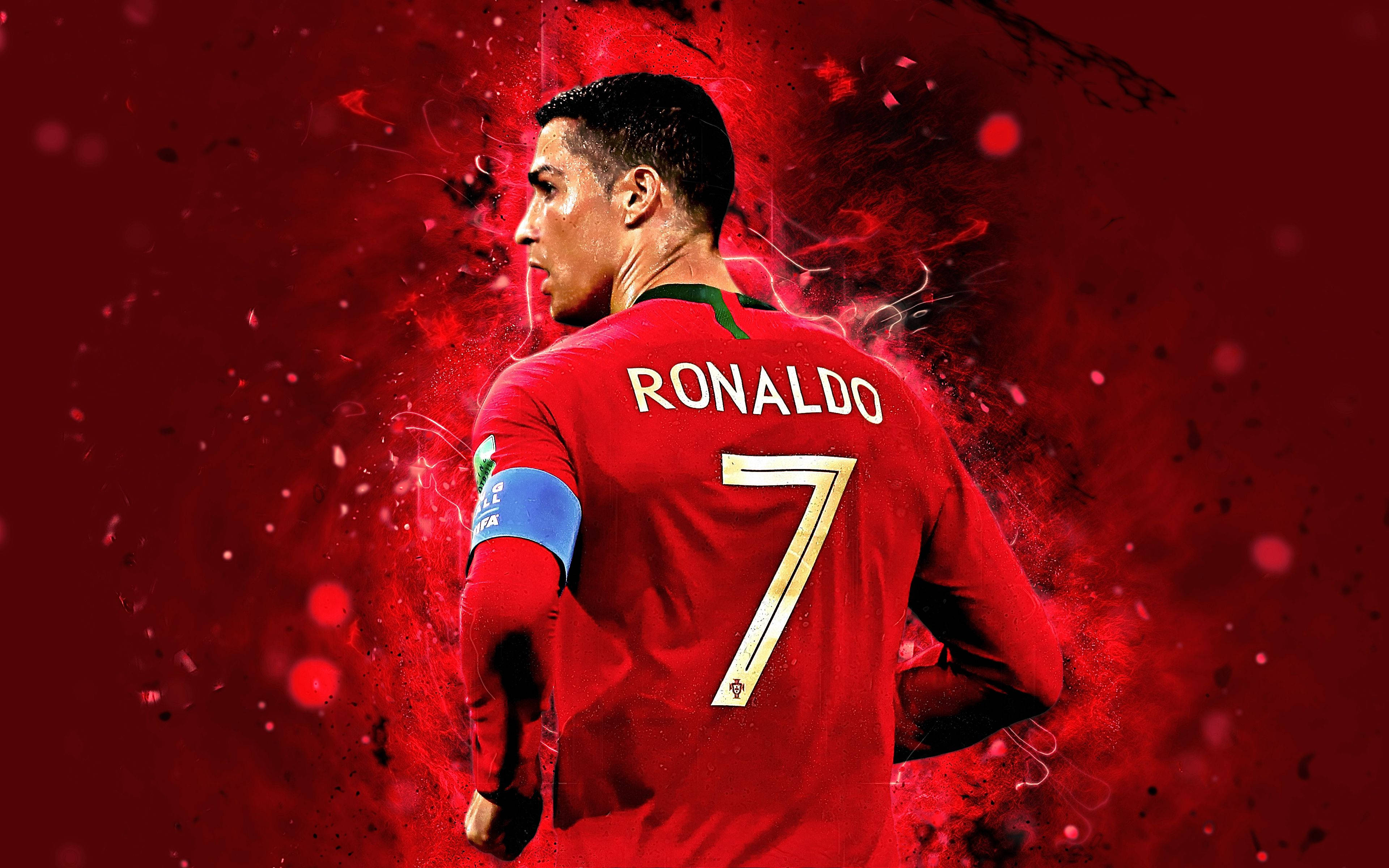 Cristiano Ronaldo Cool Red Graphic Artwork Background