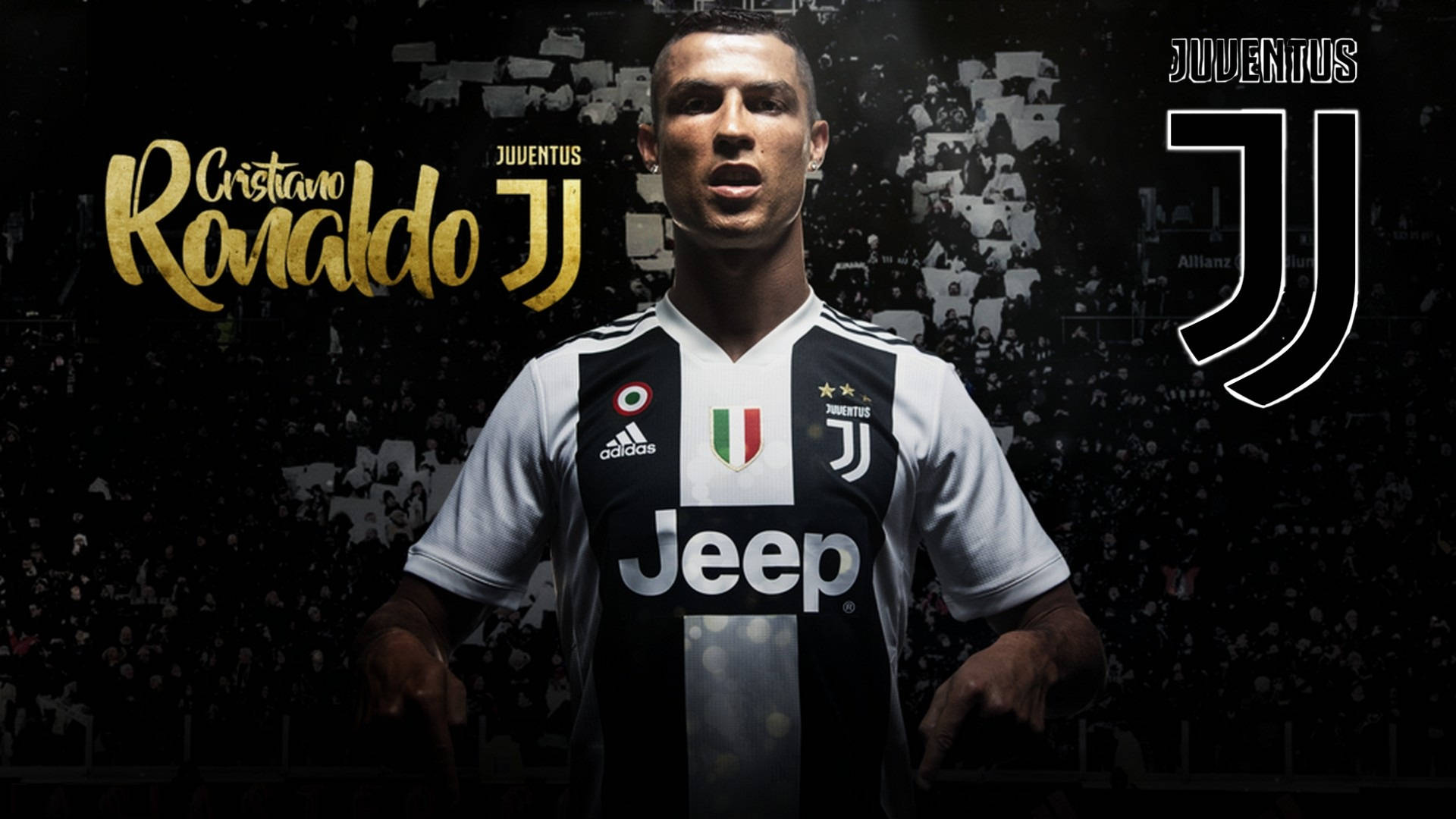 Cristiano Ronaldo In His Home Jersey As He Prepares To Take The Field As Part Of The Mighty Juventus Squad Background