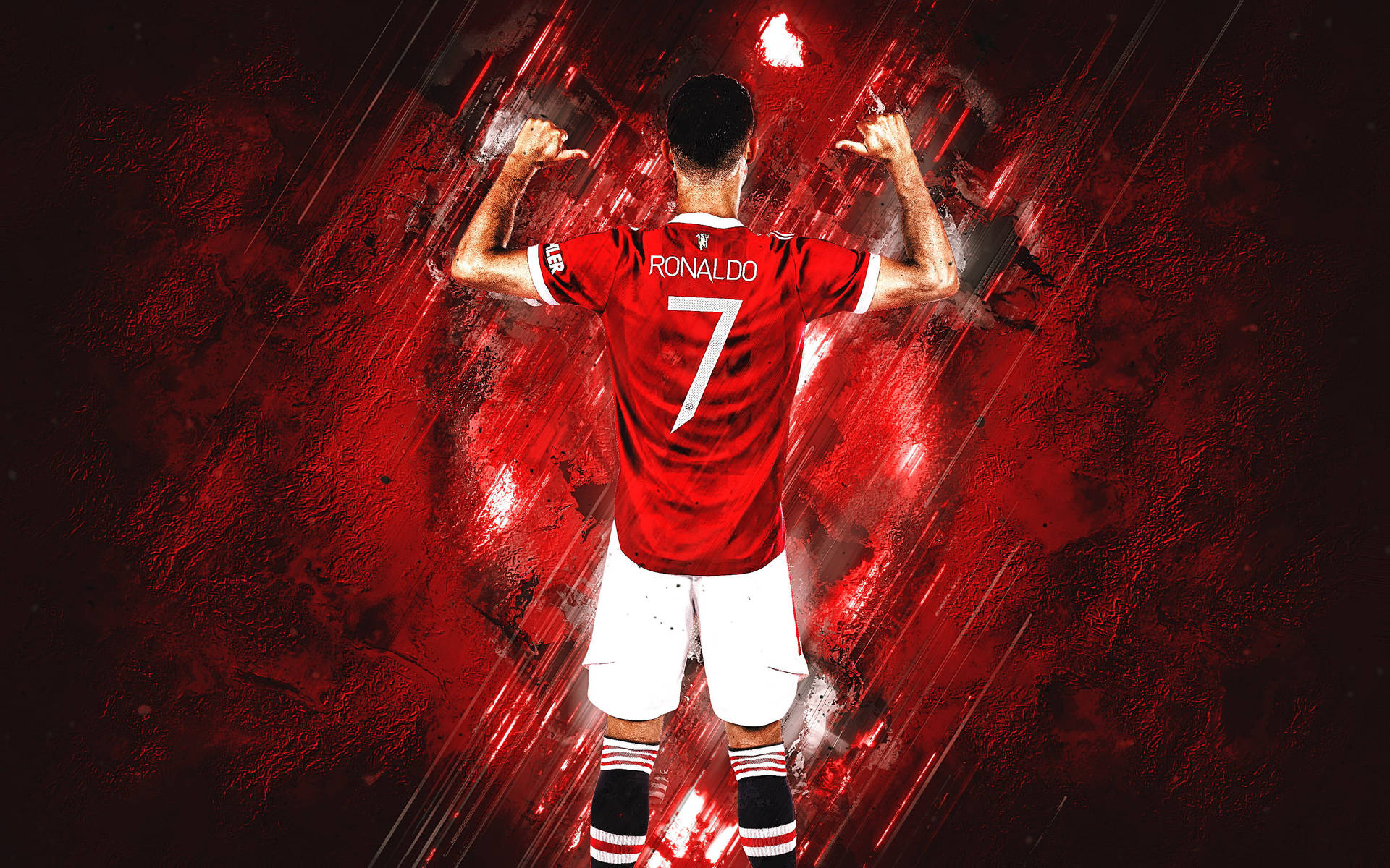 Cristiano Ronaldo Manchester United Abstract Red Background
