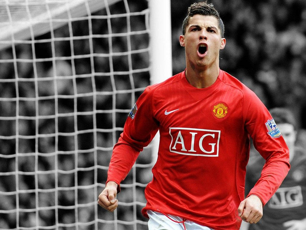Cristiano Ronaldo Manchester United Color Splash Background