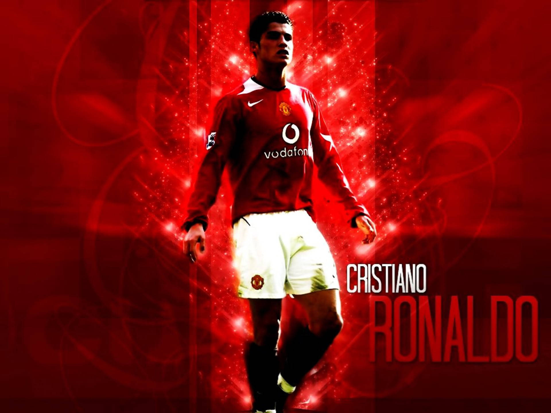 Cristiano Ronaldo Manchester United Cross Pattern Background