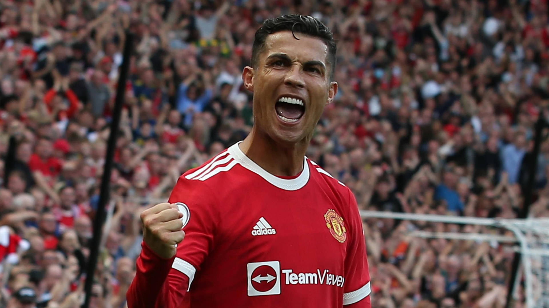 Cristiano Ronaldo Manchester United Goal Pose Background
