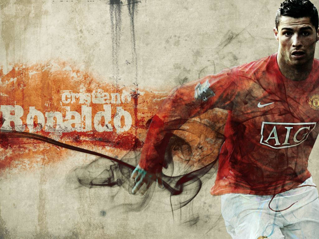 Cristiano Ronaldo Manchester United Grungy Art Background