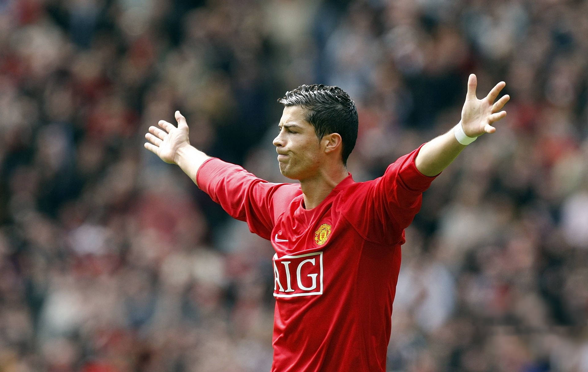 Cristiano Ronaldo Manchester United Hands Up Background