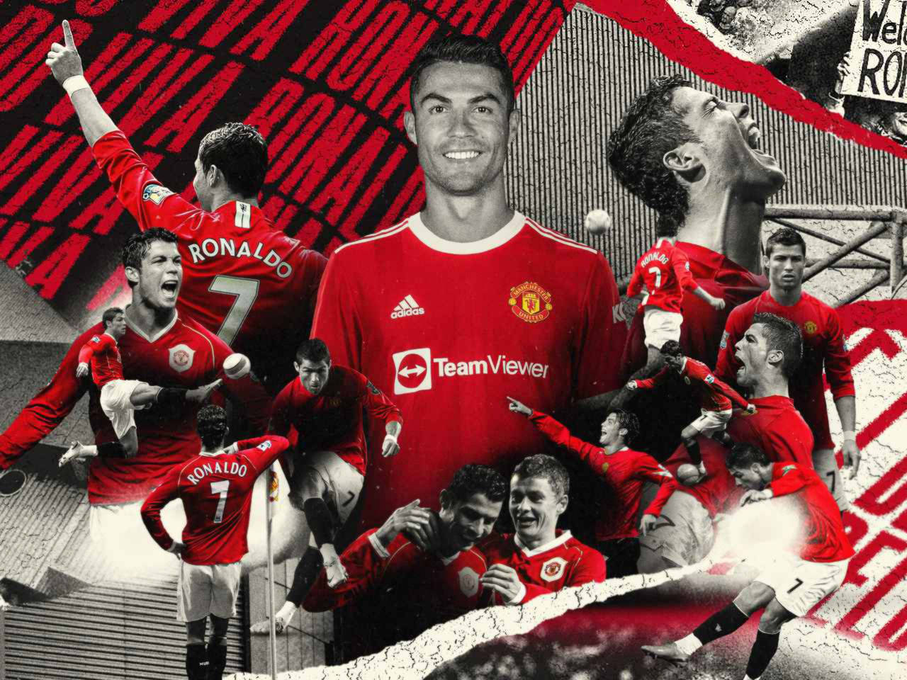 Cristiano Ronaldo Manchester United Illustration Background