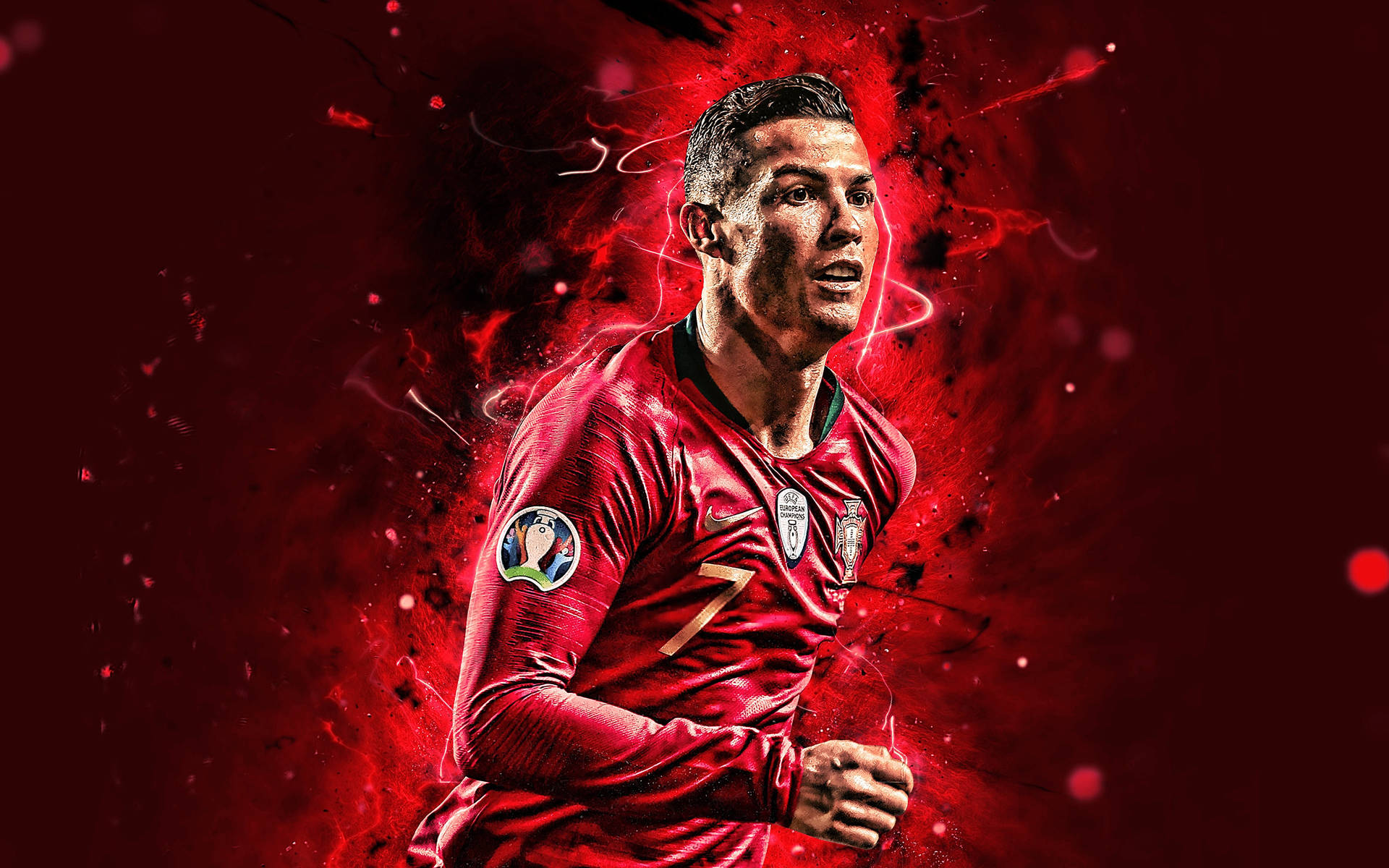 Cristiano Ronaldo Manchester United Painted Artwork Background