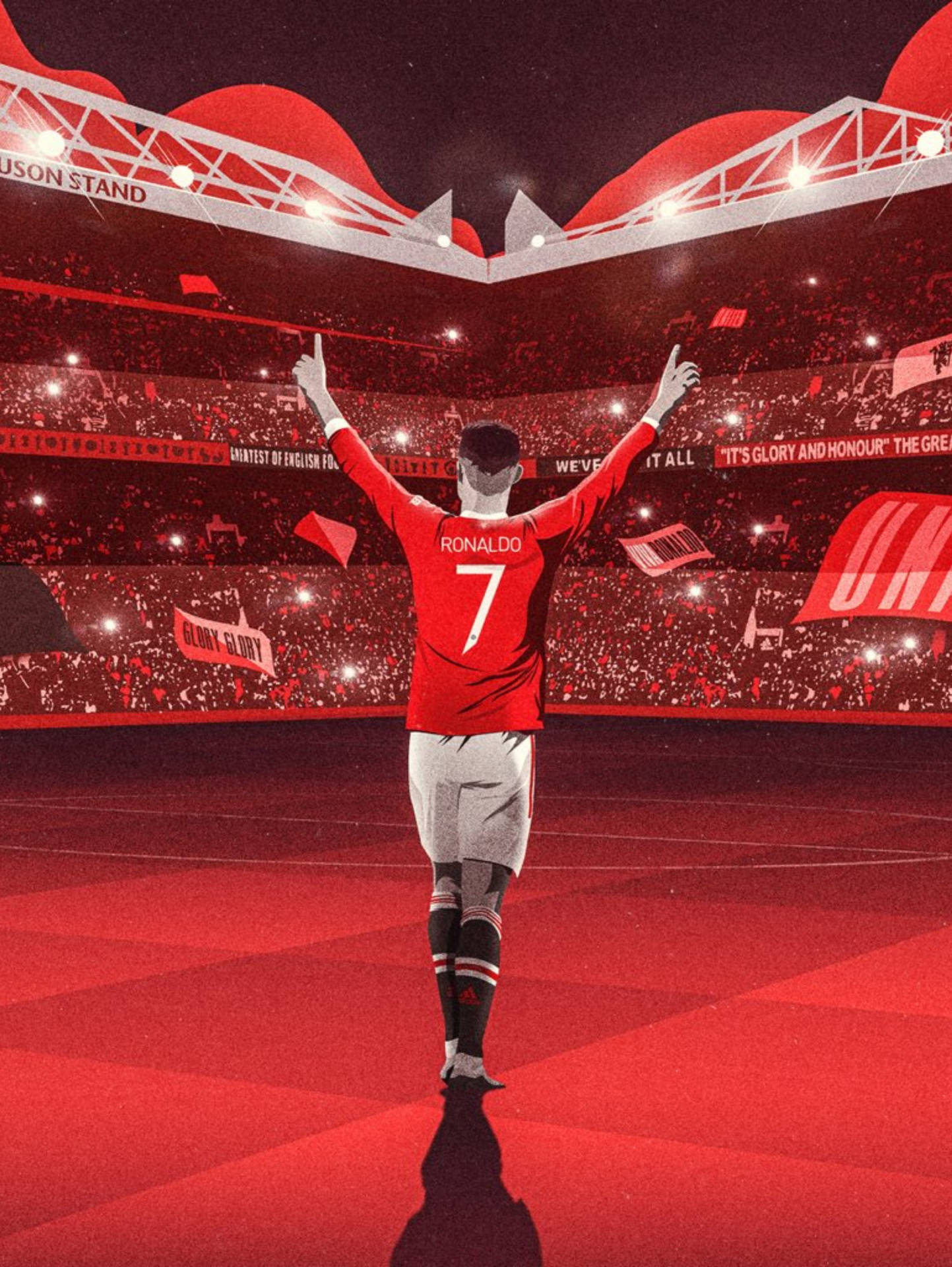 Cristiano Ronaldo Manchester United Red Stadium Background