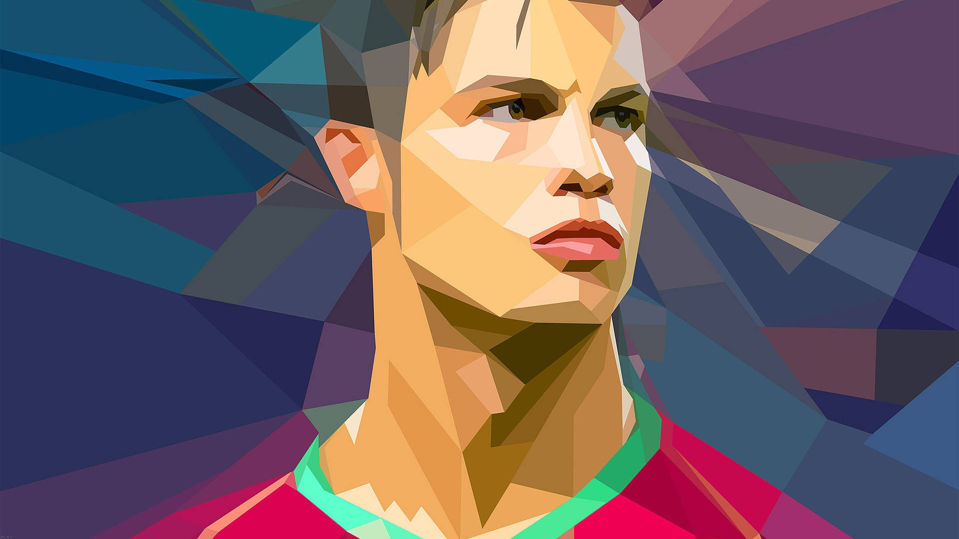 Cristiano Ronaldo Manchester United Vector Art Background
