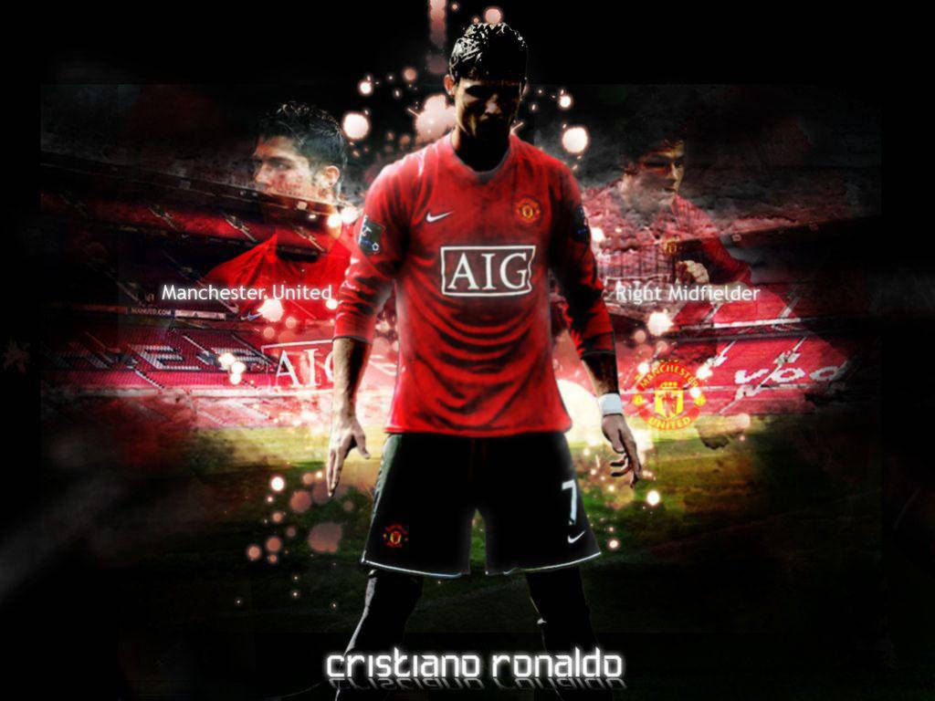 Cristiano Ronaldo Manchester United Vignette Art Background