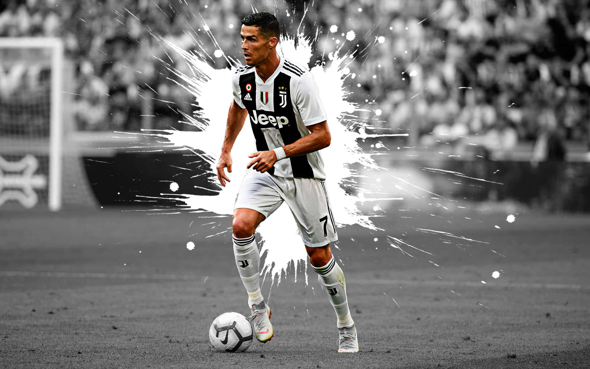 Cristiano Ronaldo Passing The Ball Background