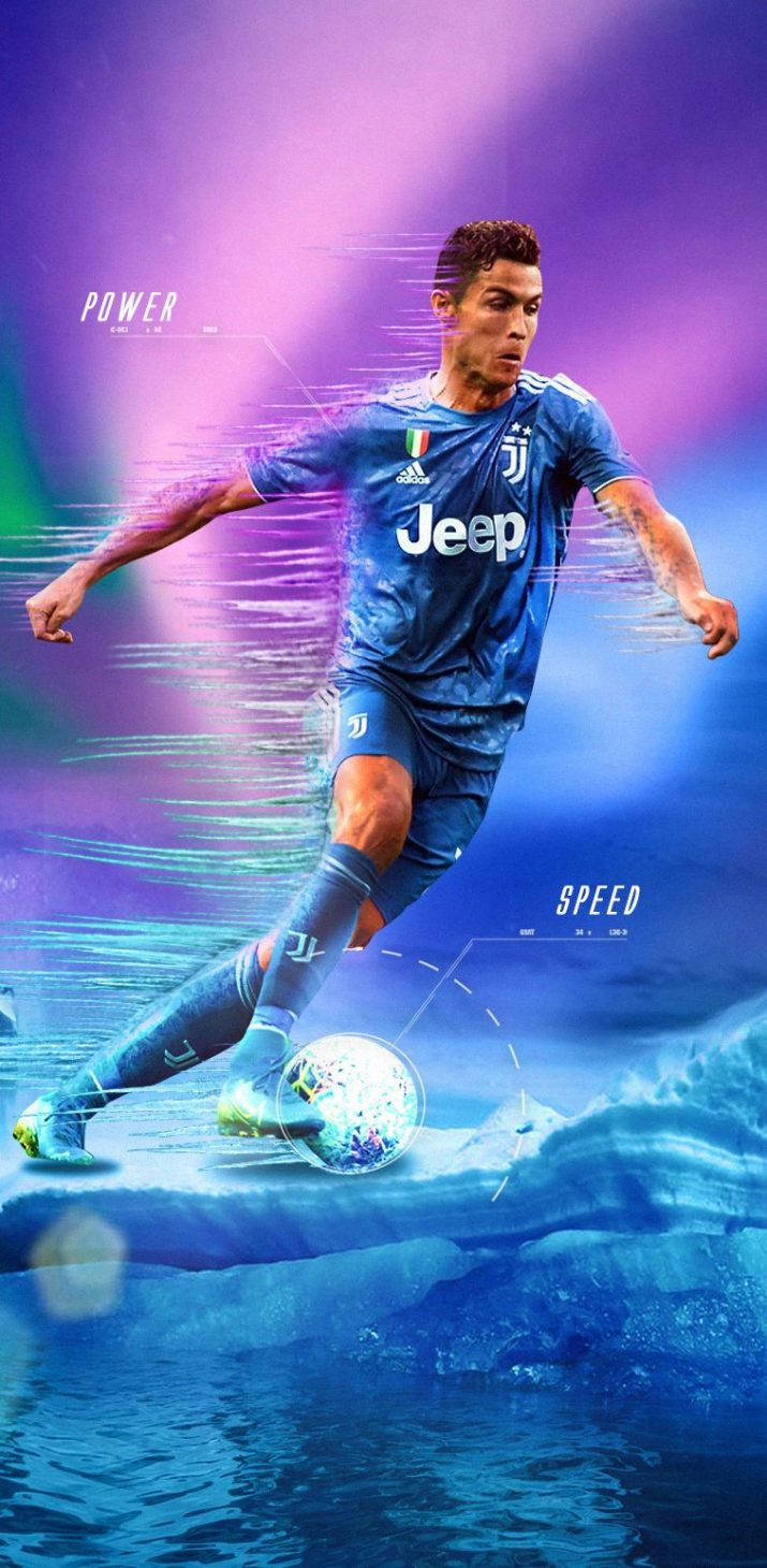 Cristiano Ronaldo Portugal Blue Juventus Background