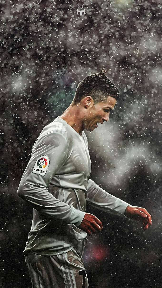 Cristiano Ronaldo Portugal Raining La Liga Background
