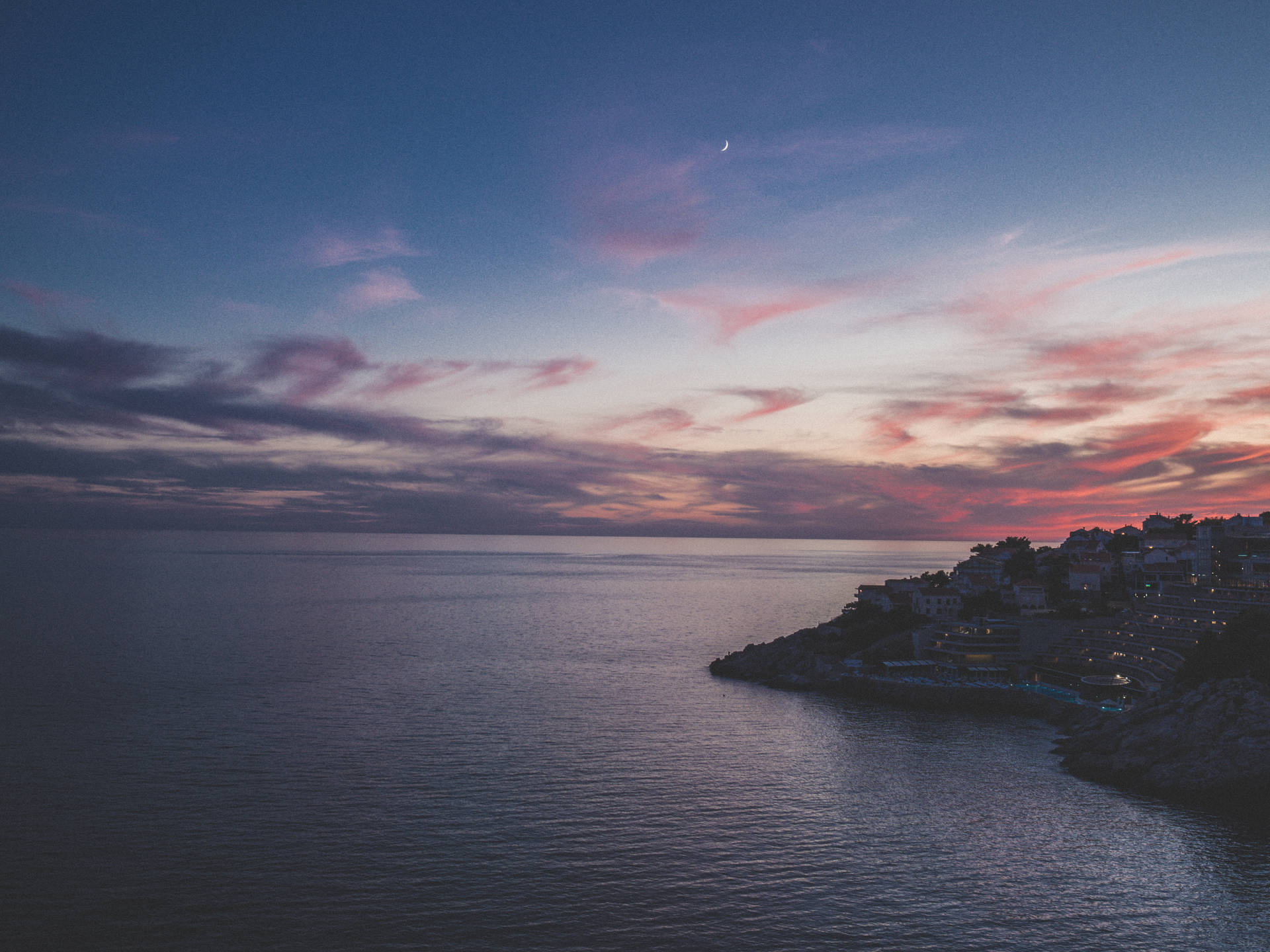 Croatia Blue Pink Sky Background