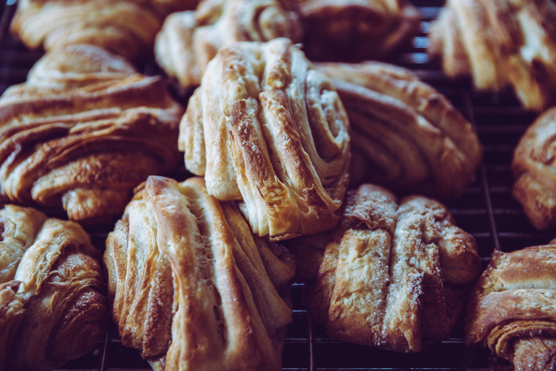 Croissant Pastries Fresh From Oven Background