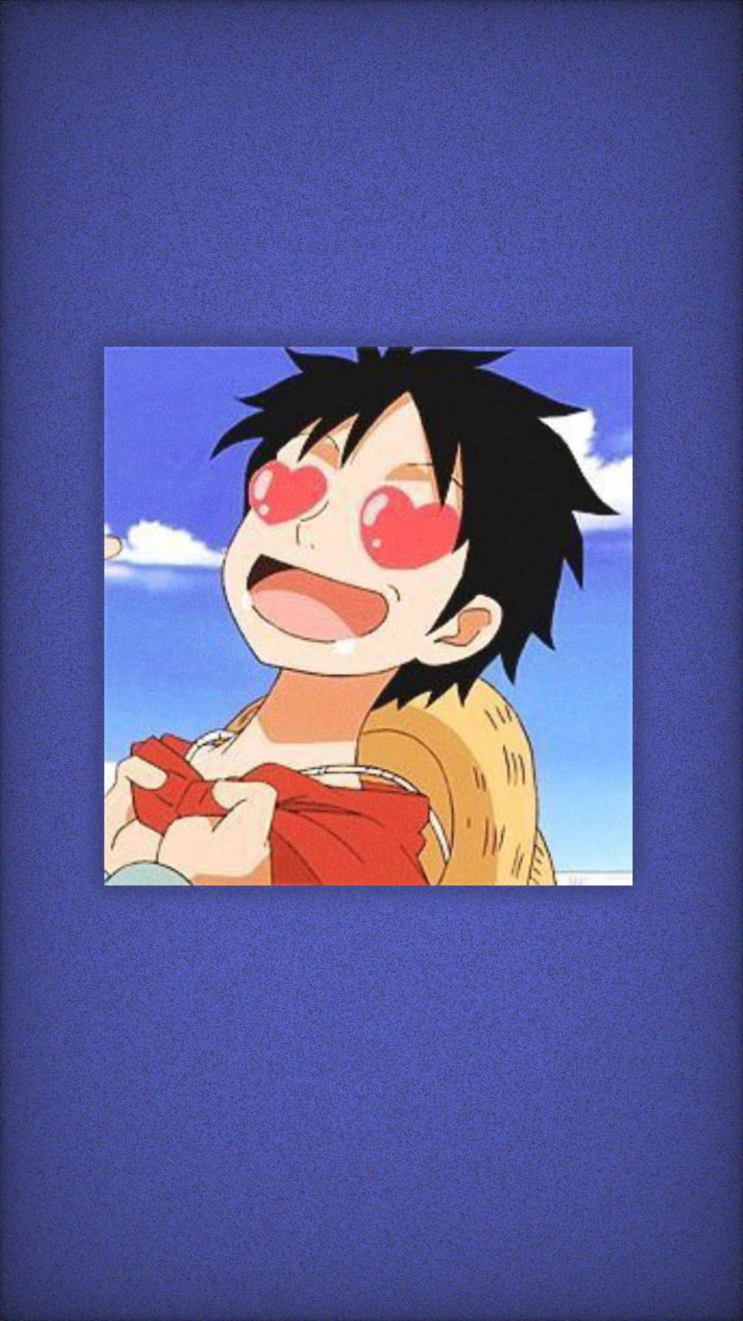 Cropped Heart-eyed Luffy Aesthetic Background