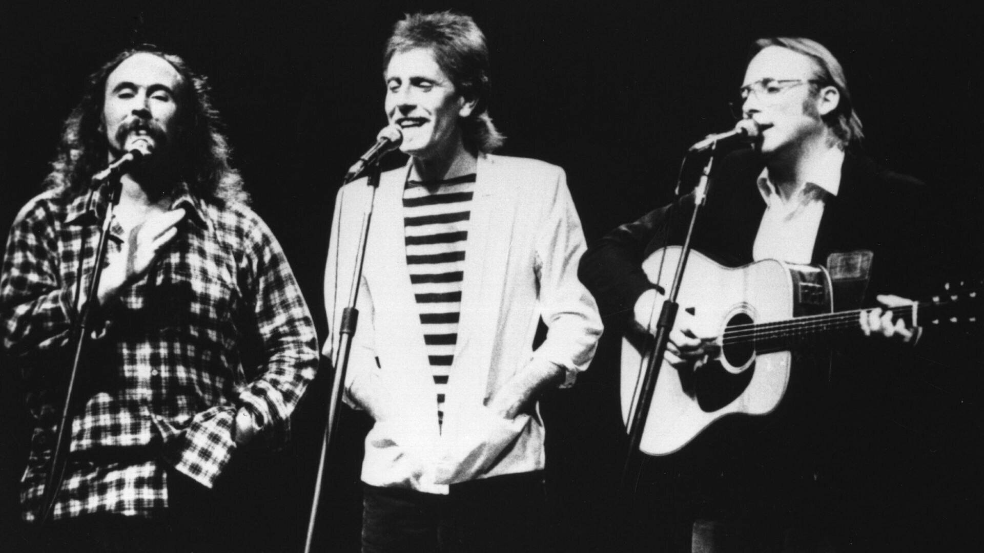 Crosby Stills And Nash Black White Background