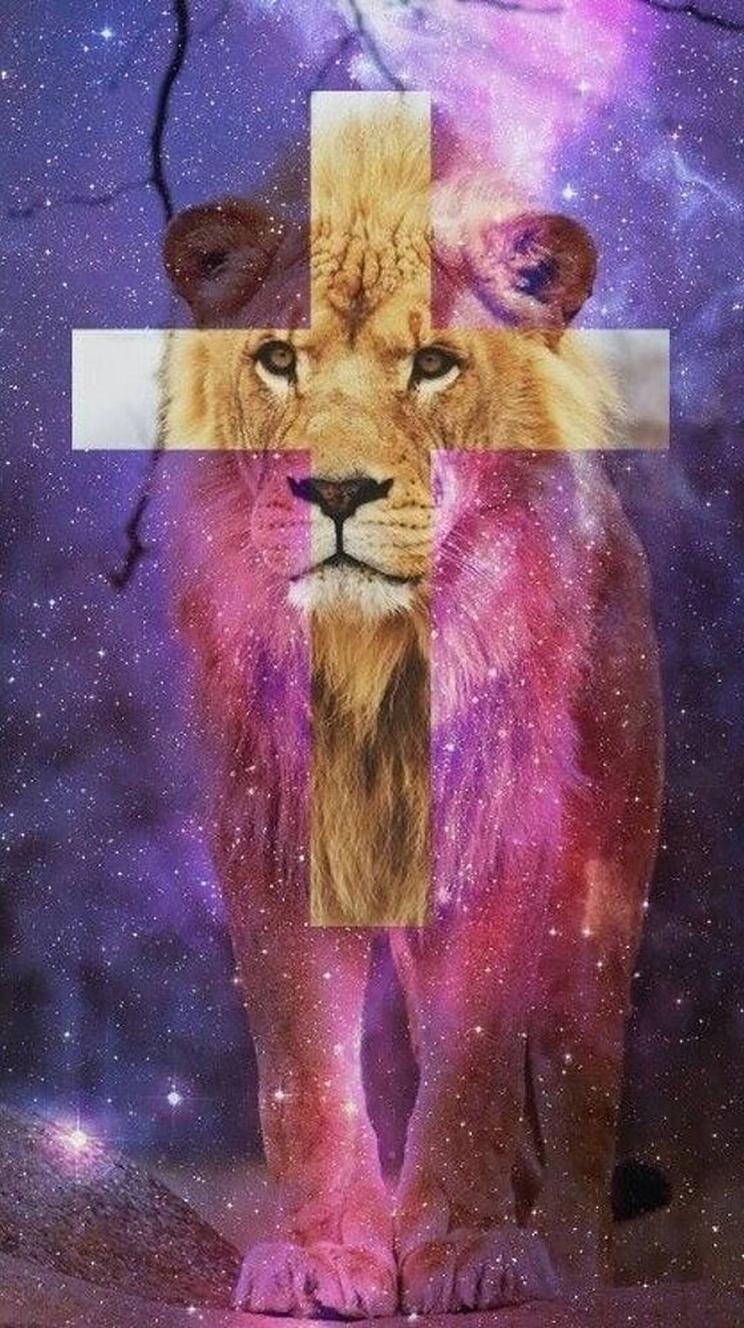 Cross Galaxy Lion Background