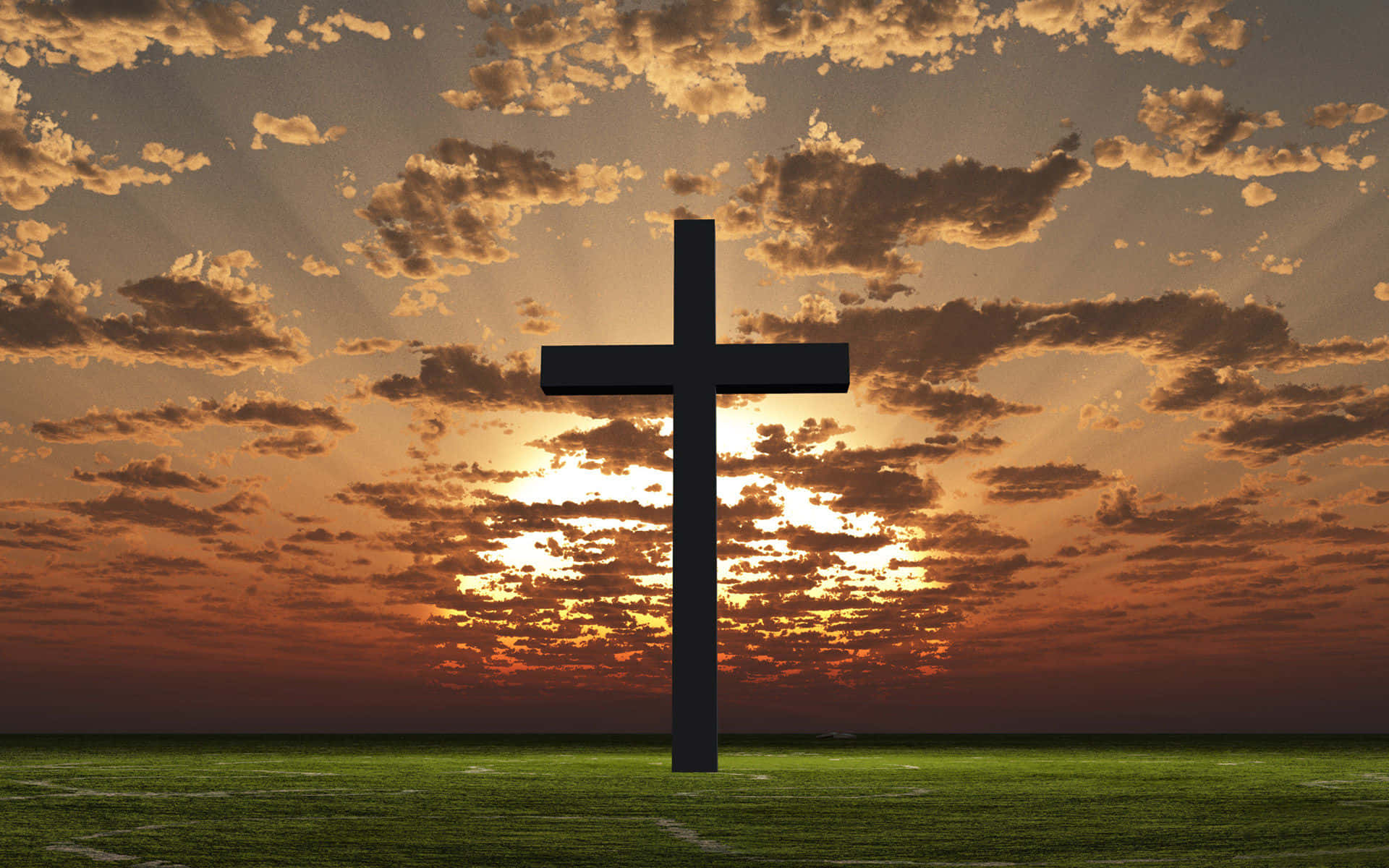 Cross Overlooks Seoul, South Korea Background